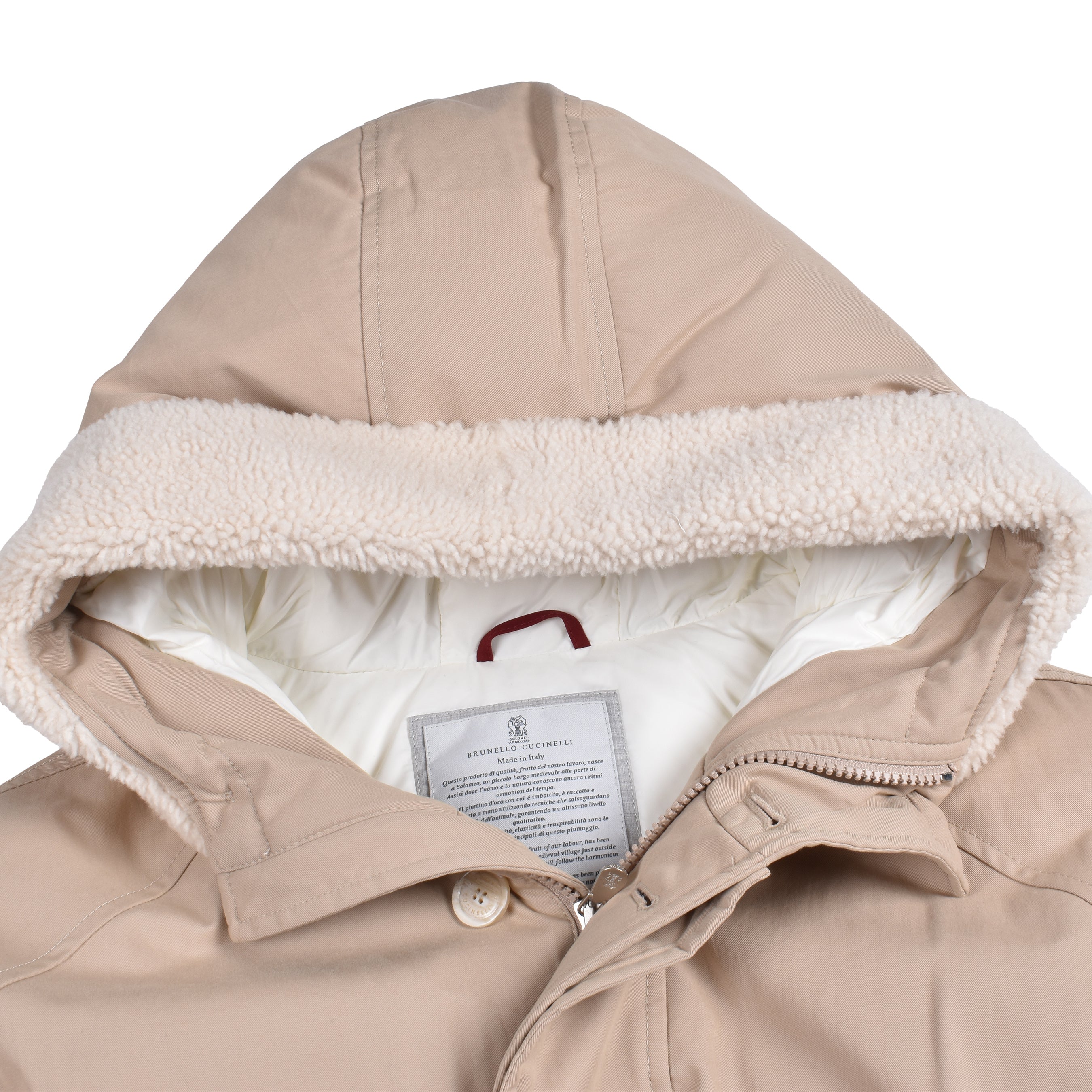 BRUNELLO CUCINELLI MEN'S SAND QUILTED DOWN PARKA JACKET