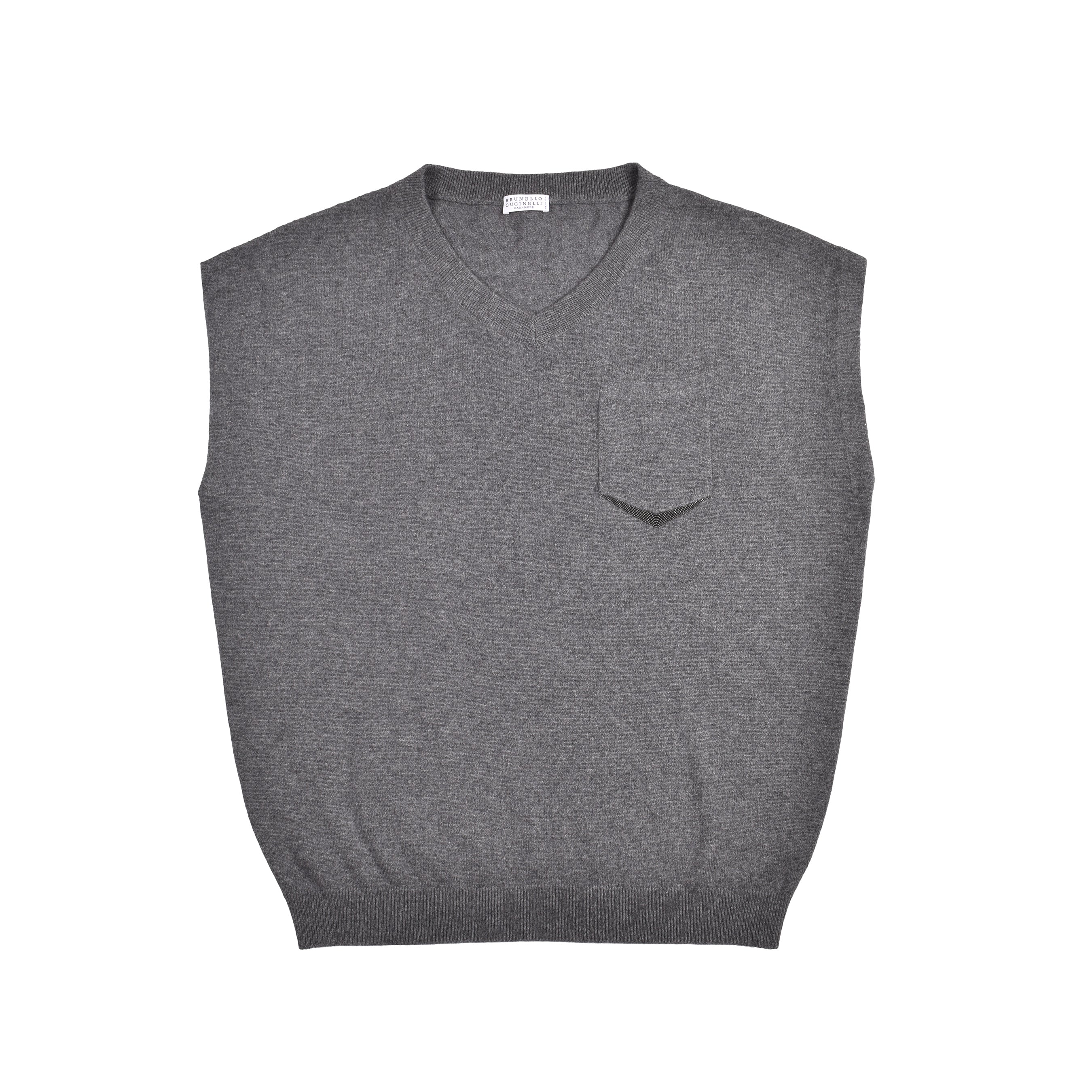BRUNELLO CUCINELLI WOMEN'S GRAY CASHMERE SHORT SLEEVE SWEATER