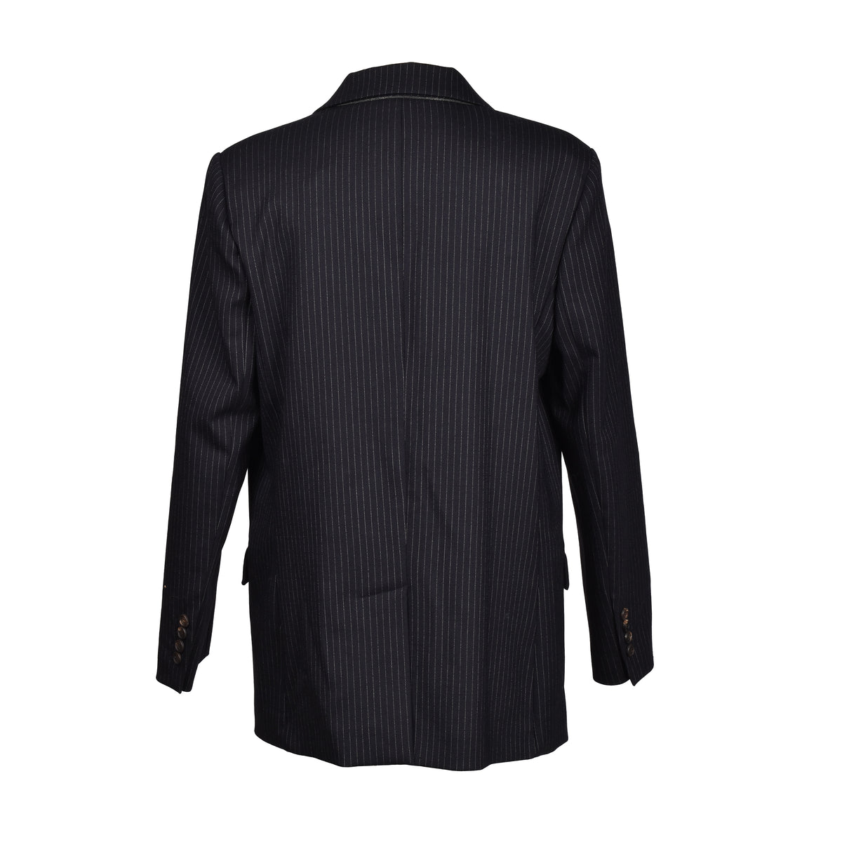 BRUNELLO CUCINELLI WOMEN'S NAVY VIRGIN WOOL BLAZER