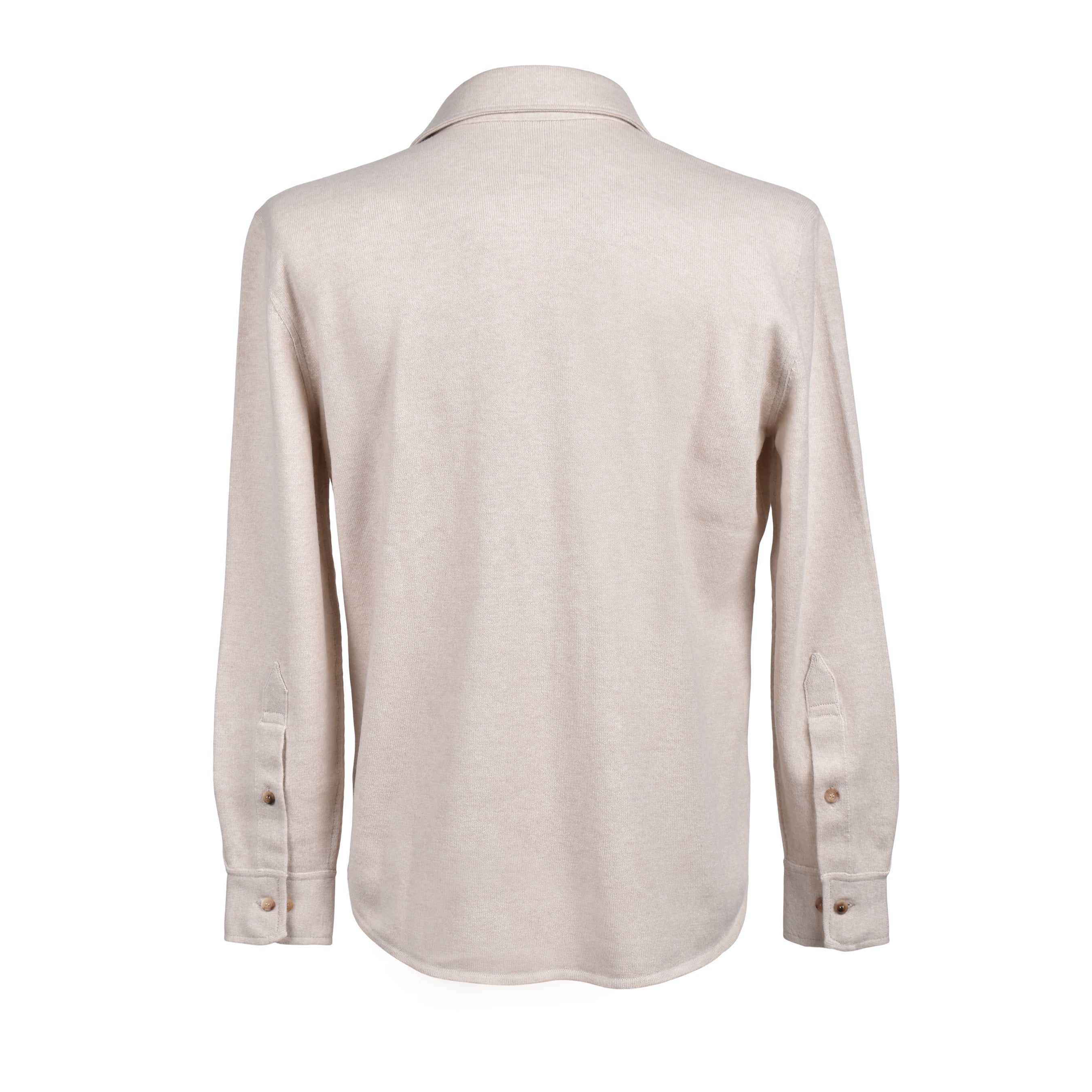 BRUNELLO CUCINELLI MEN'S SAND CASHMERE BLEND KNIT OVERSHIRT