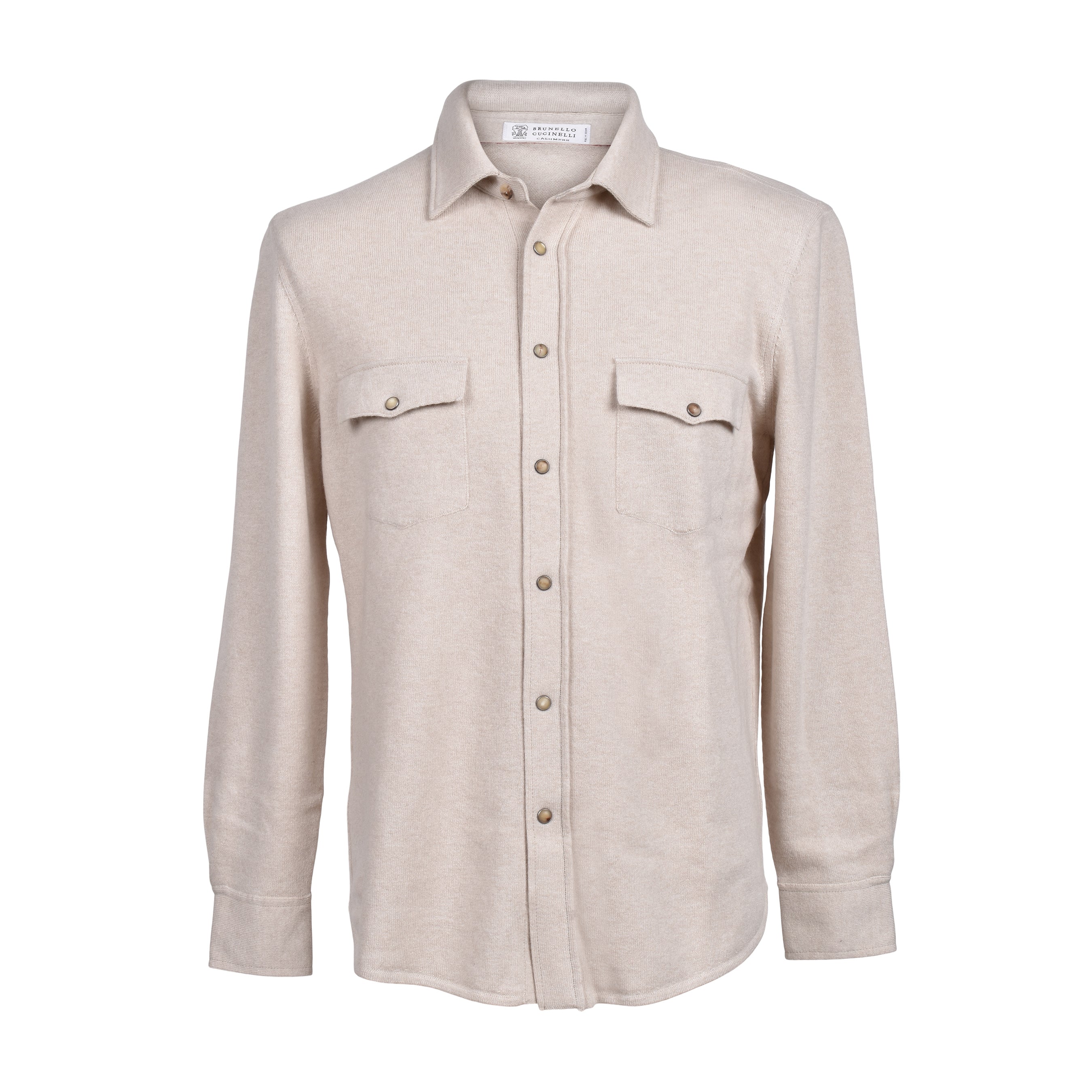 BRUNELLO CUCINELLI MEN'S SAND CASHMERE KNIT SWEATER
