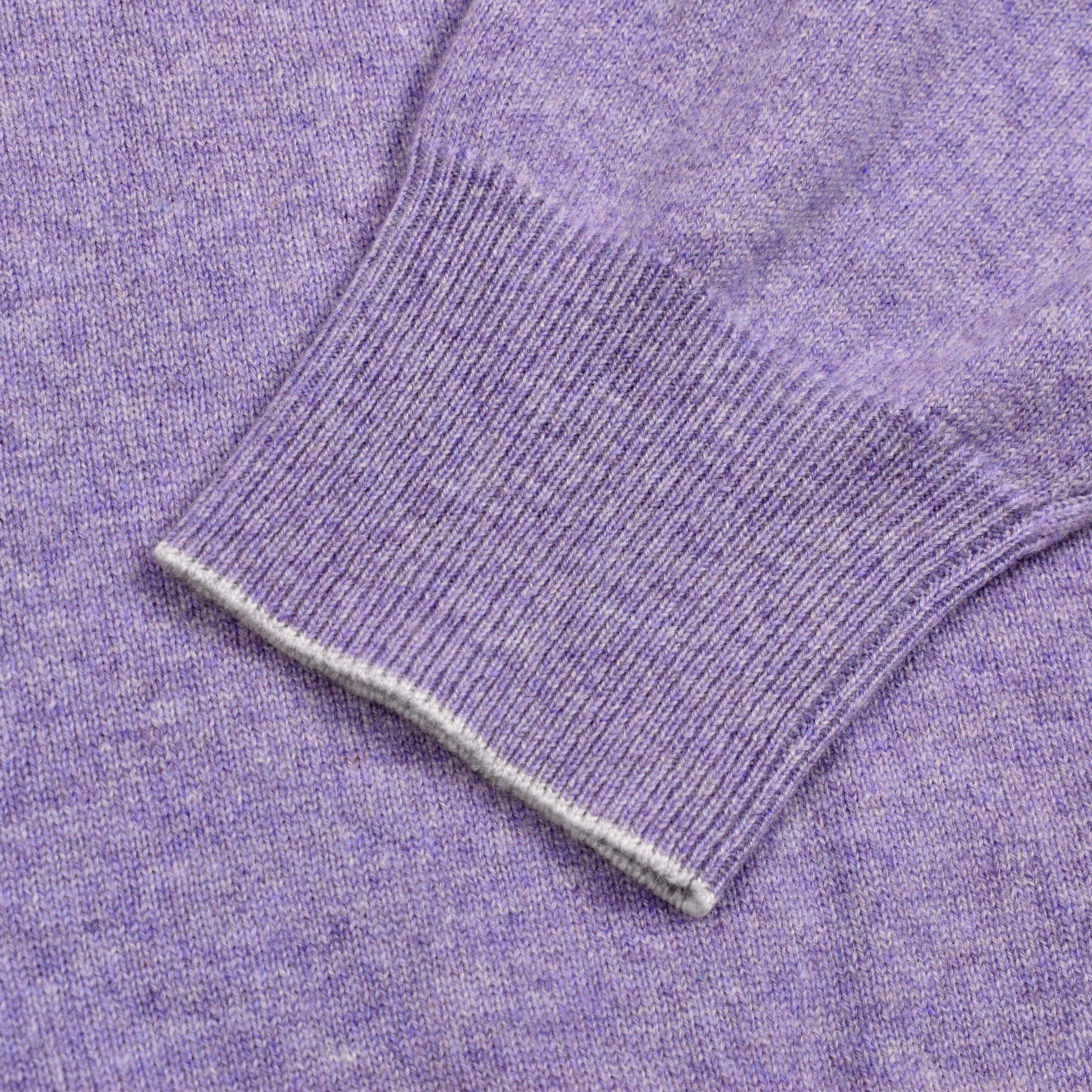 BRUNELLO CUCINELLI MEN'S AUBERGINE CASHMERE QUARTER-ZIP SWEATER