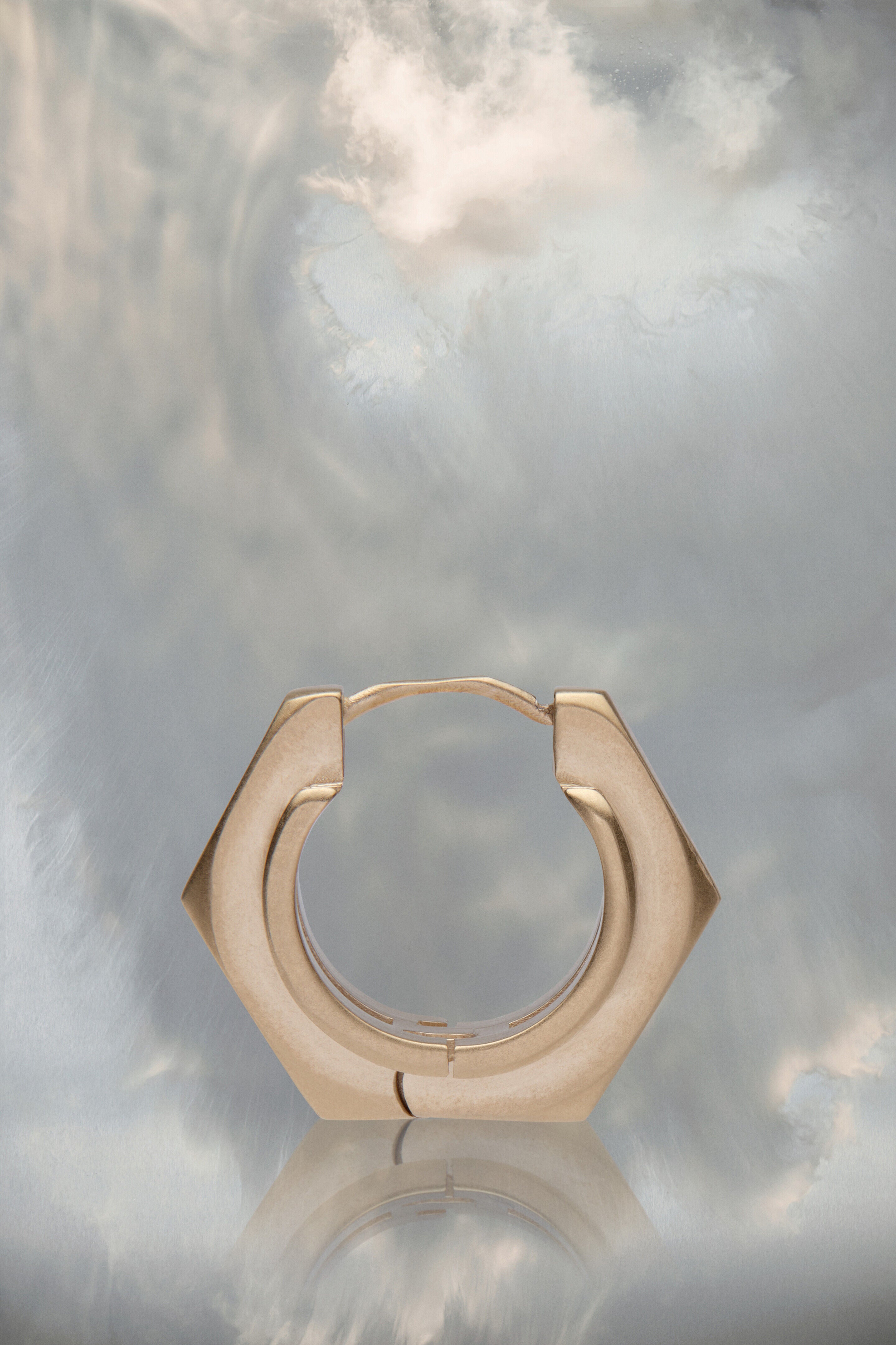 MAISON MARGIELA MEN'S GOLD-PLATED GEOMETRIC EARRINGS