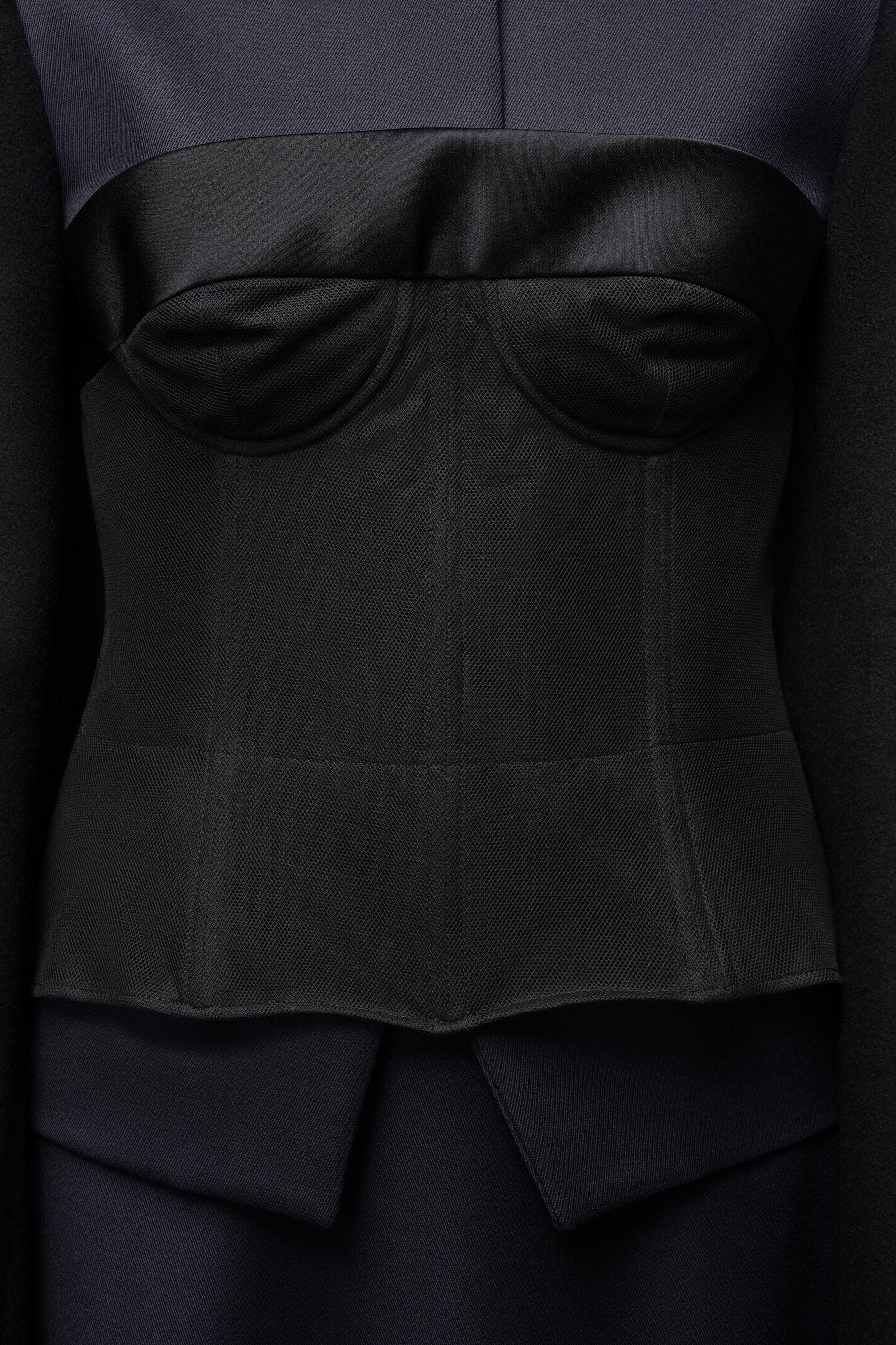 MAISON MARGIELA WOMEN'S BLACK SHEER CORSET TOP