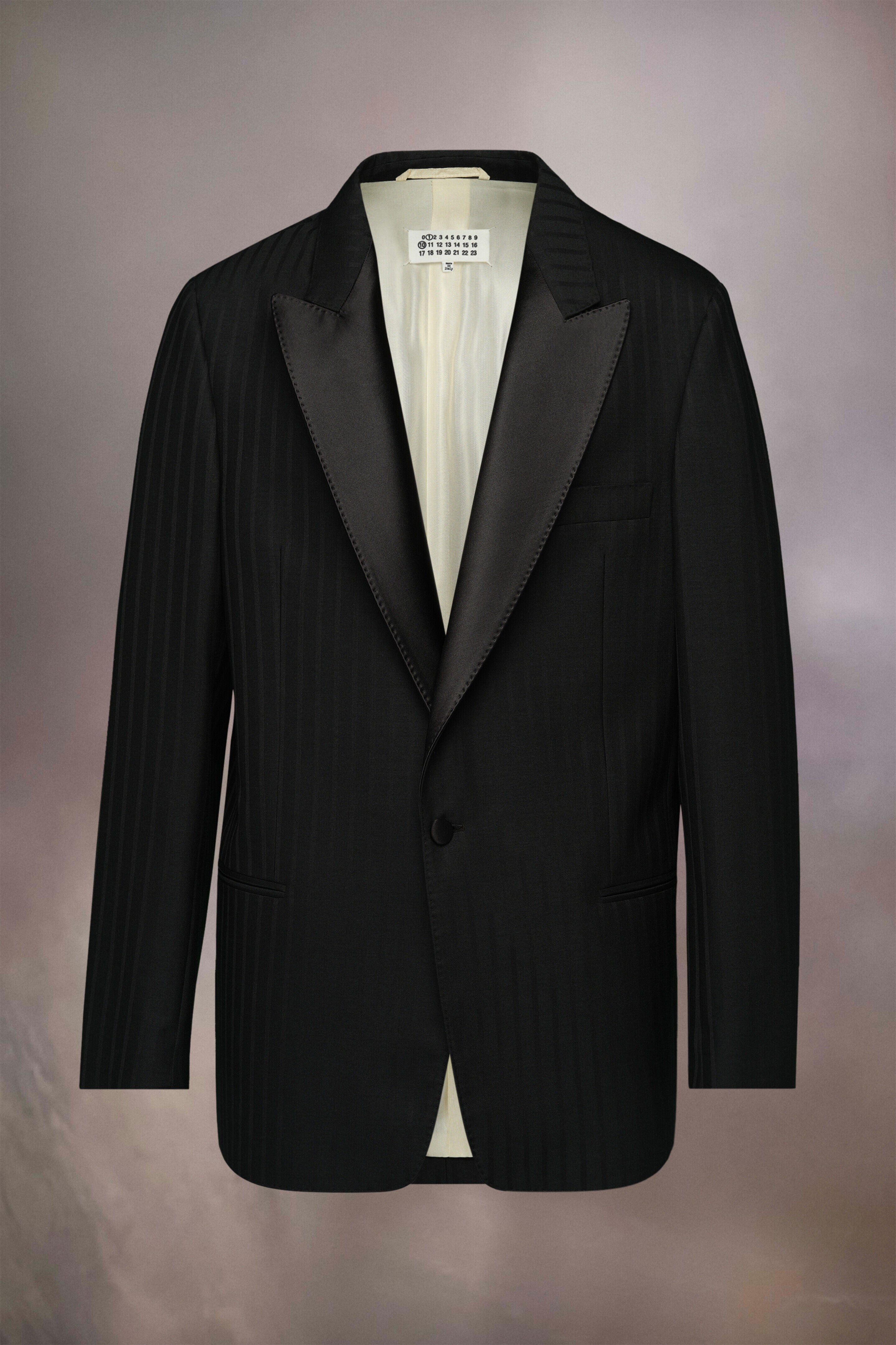 MAISON MARGIELA WOMEN'S BLACK PINSTRIPE TAILORED BLAZER