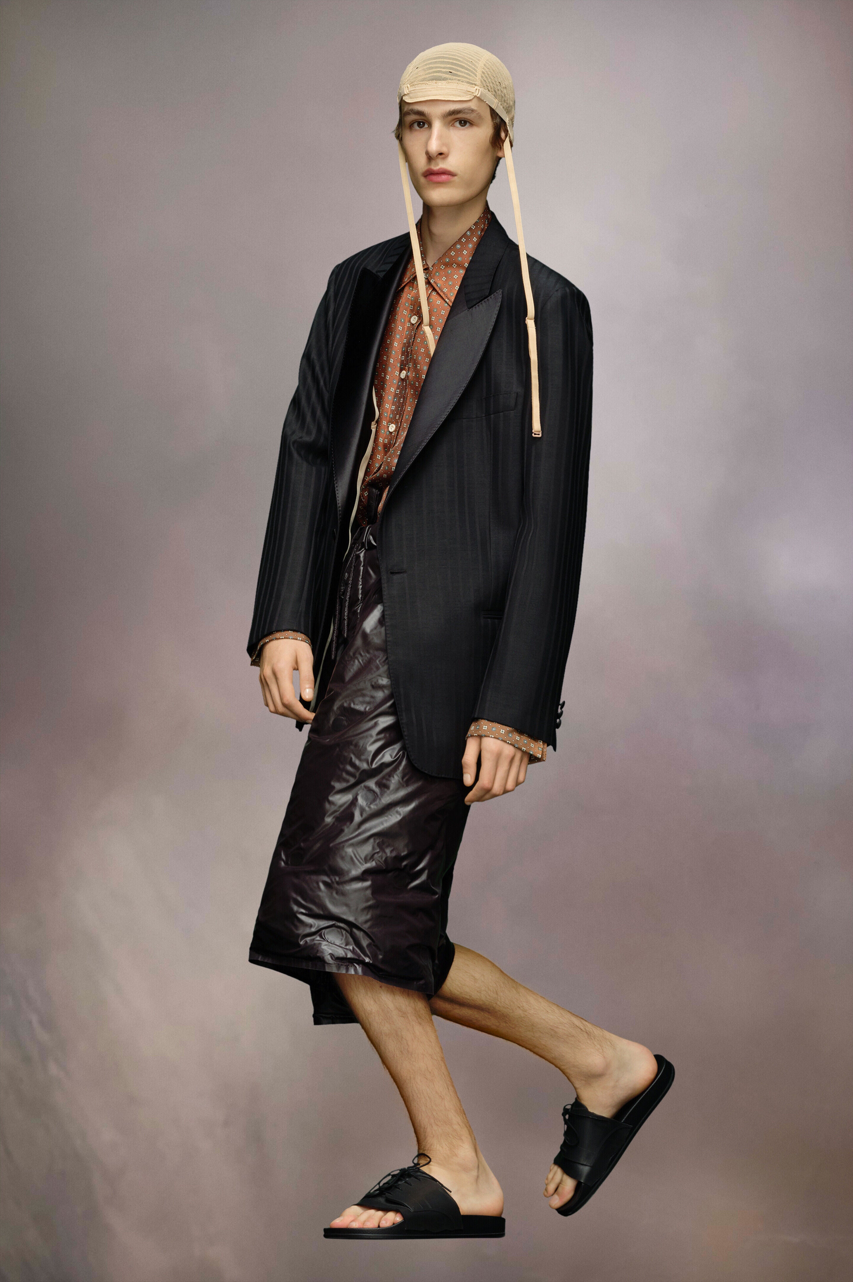 MAISON MARGIELA WOMEN'S BLACK PINSTRIPE TAILORED BLAZER