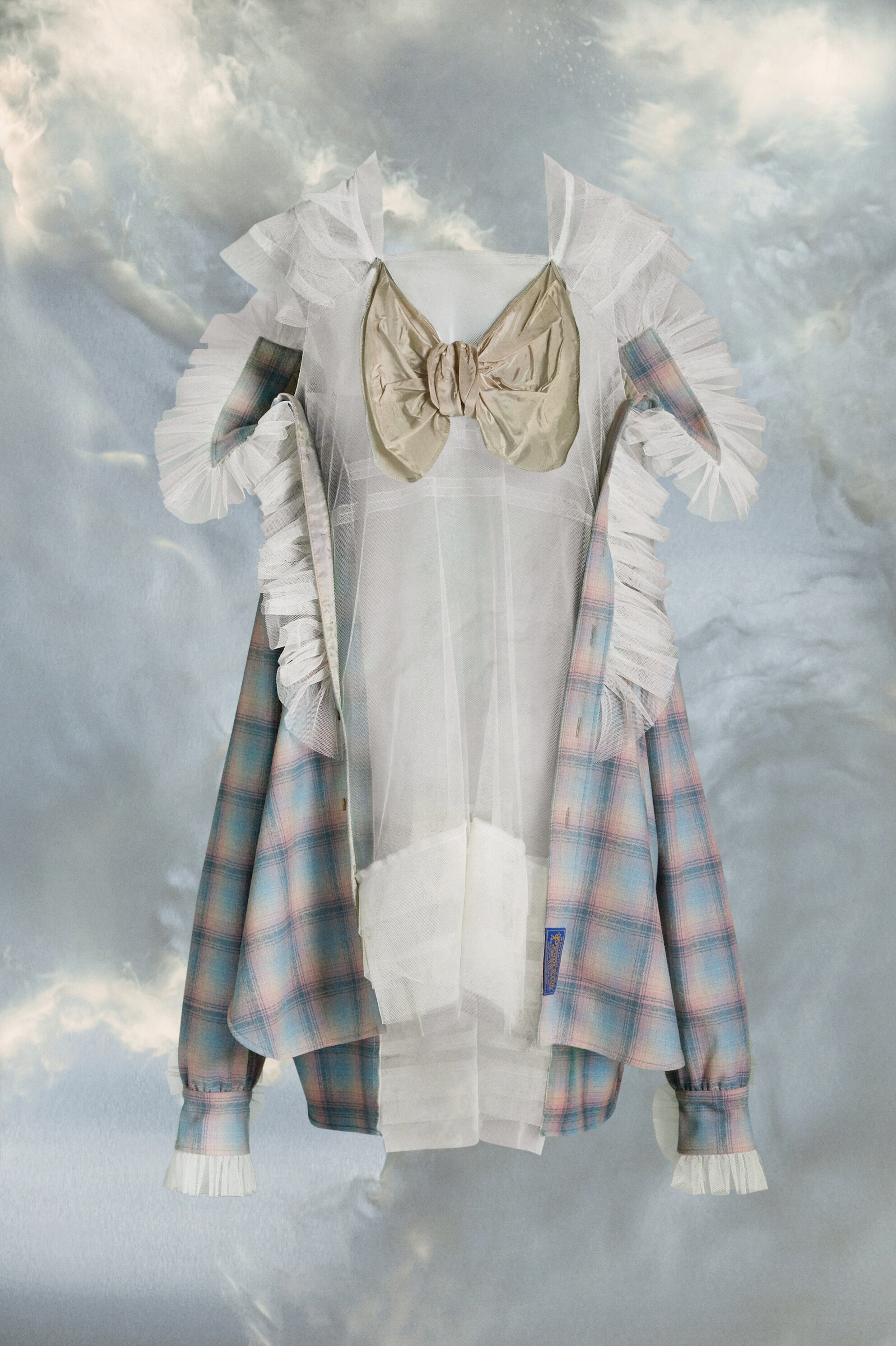 MAISON MARGIELA WOMEN'S MULTICOLOR PLAID RUFFLED SHIRT