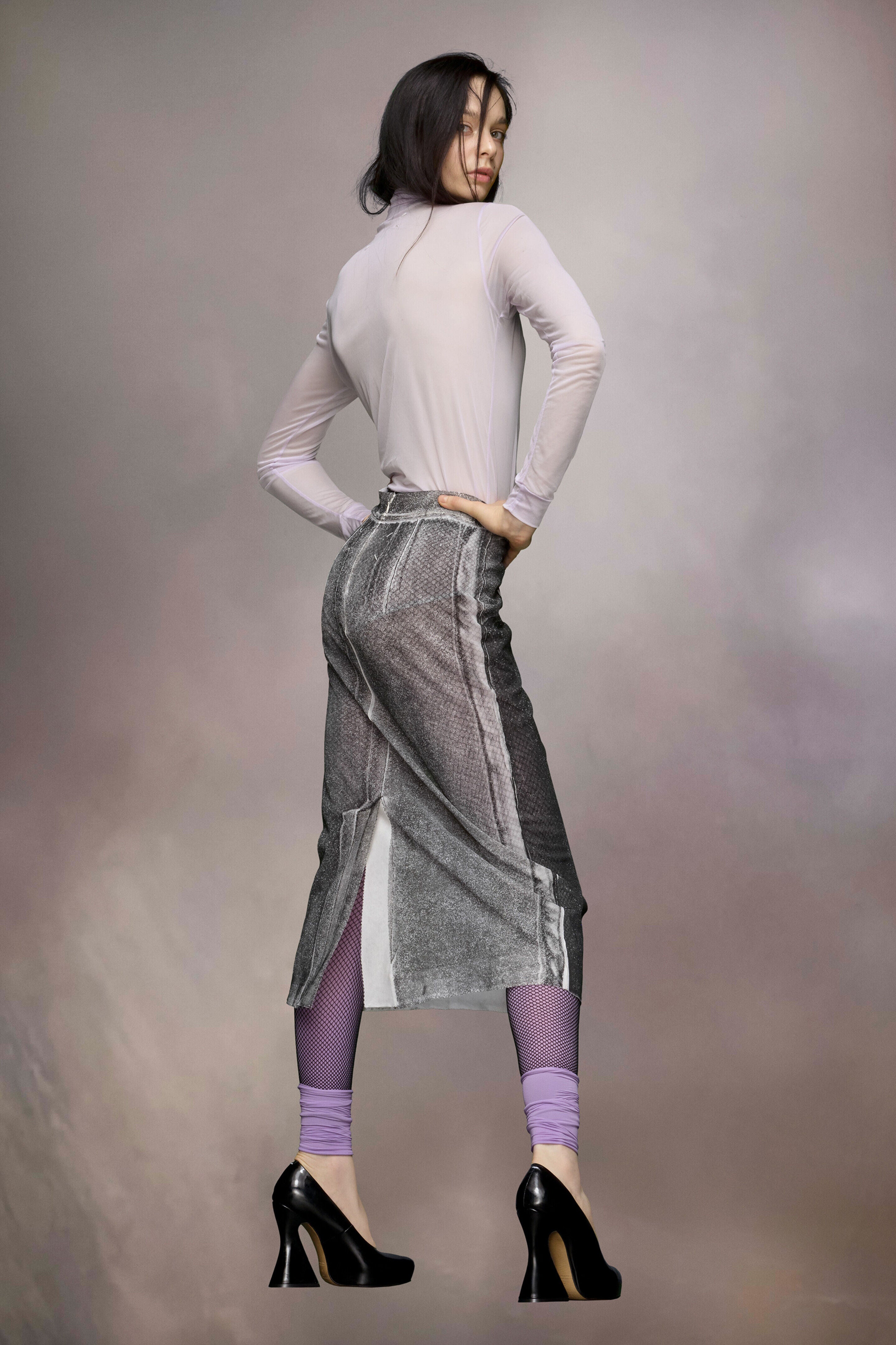MAISON MARGIELA WOMEN'S LILAC TURTLENECK BODYSUIT