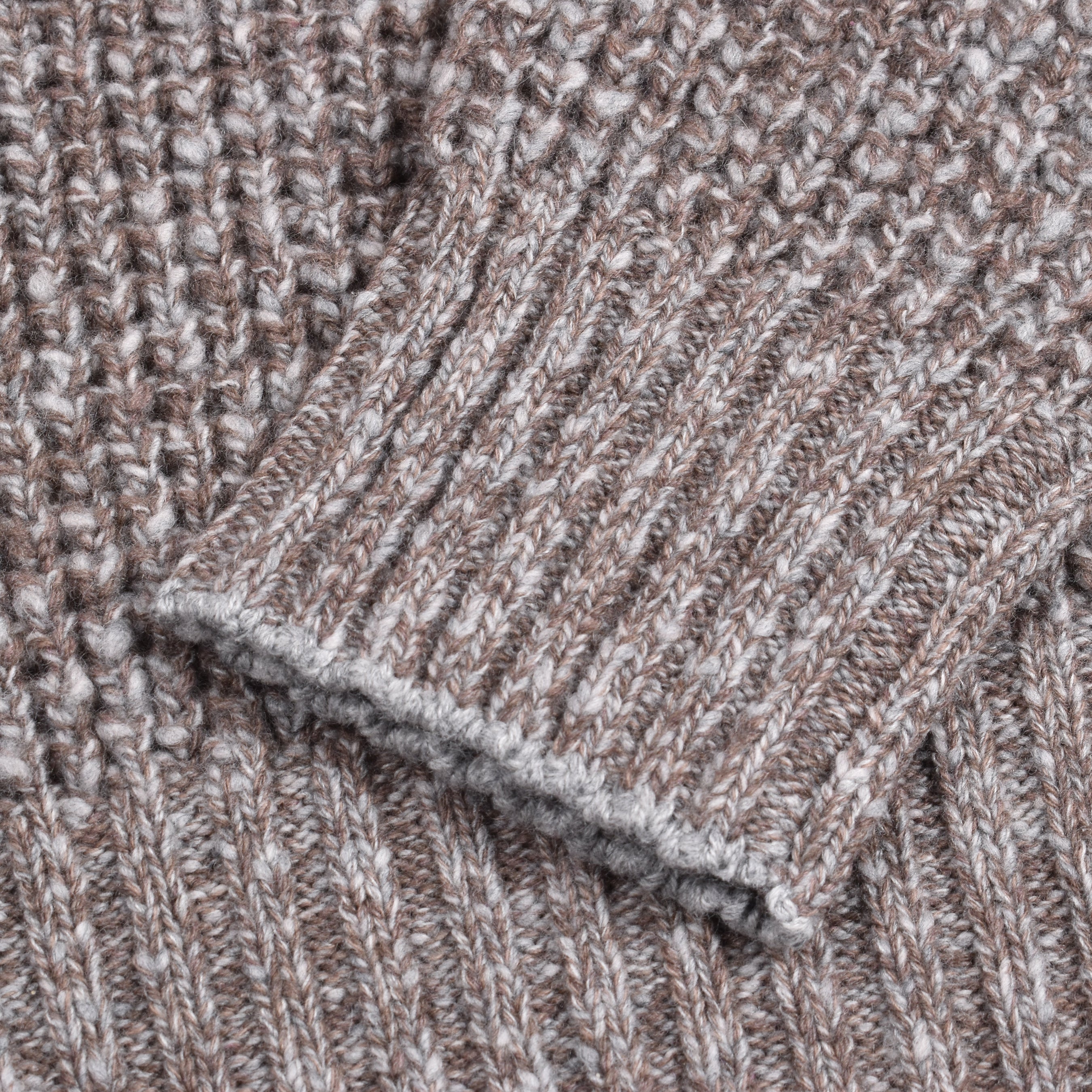 BRUNELLO CUCINELLI MEN'S BROWN CASHMERE WOOL KNIT SWEATER