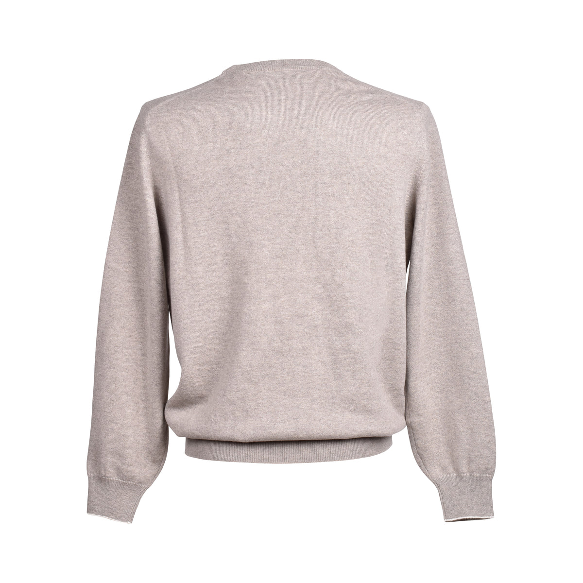 BRUNELLO CUCINELLI MEN'S TOW BEIGE CASHMERE CREW NECK SWEATER