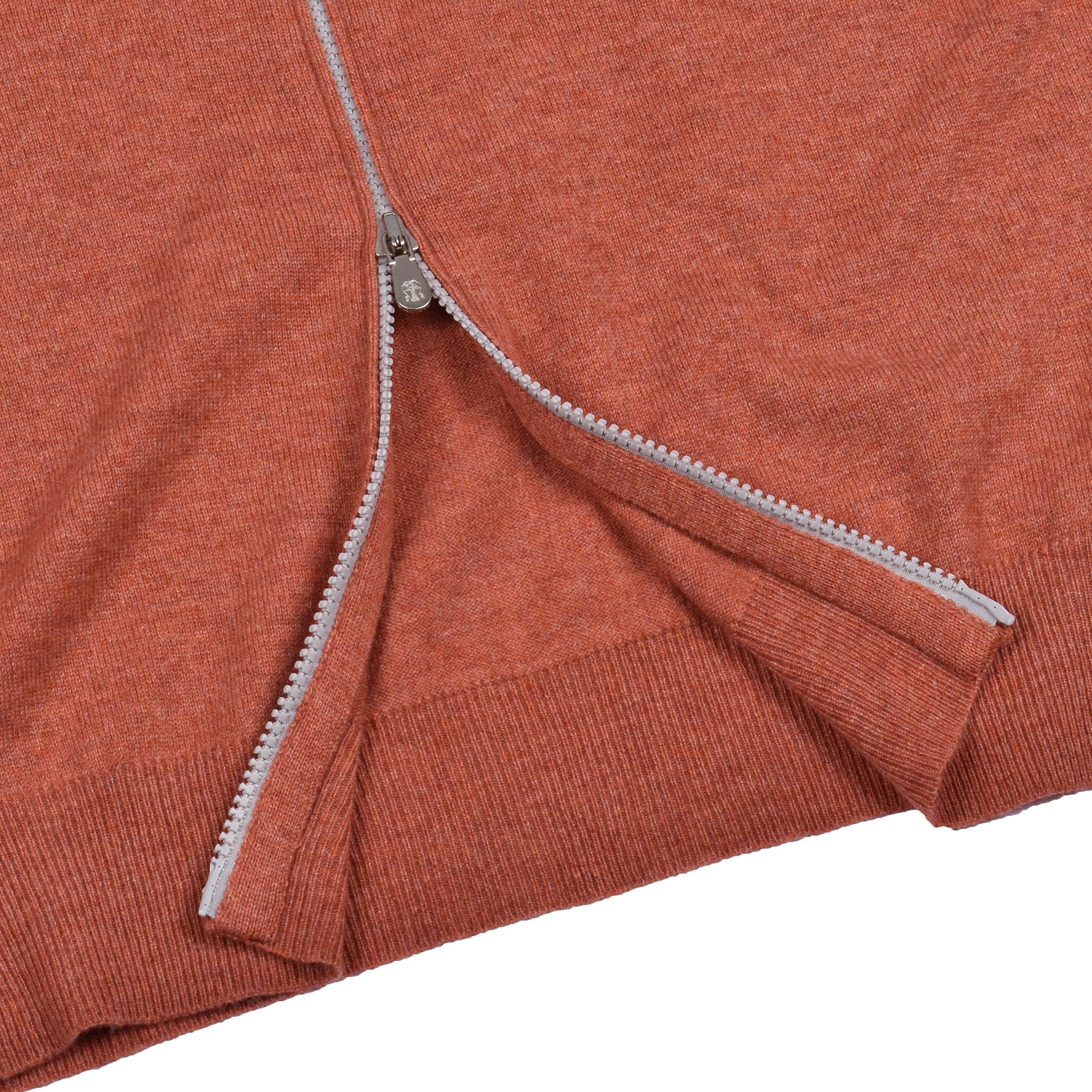 BRUNELLO CUCINELLI MEN'S LOBSTER CASHMERE ZIP-UP SWEATER
