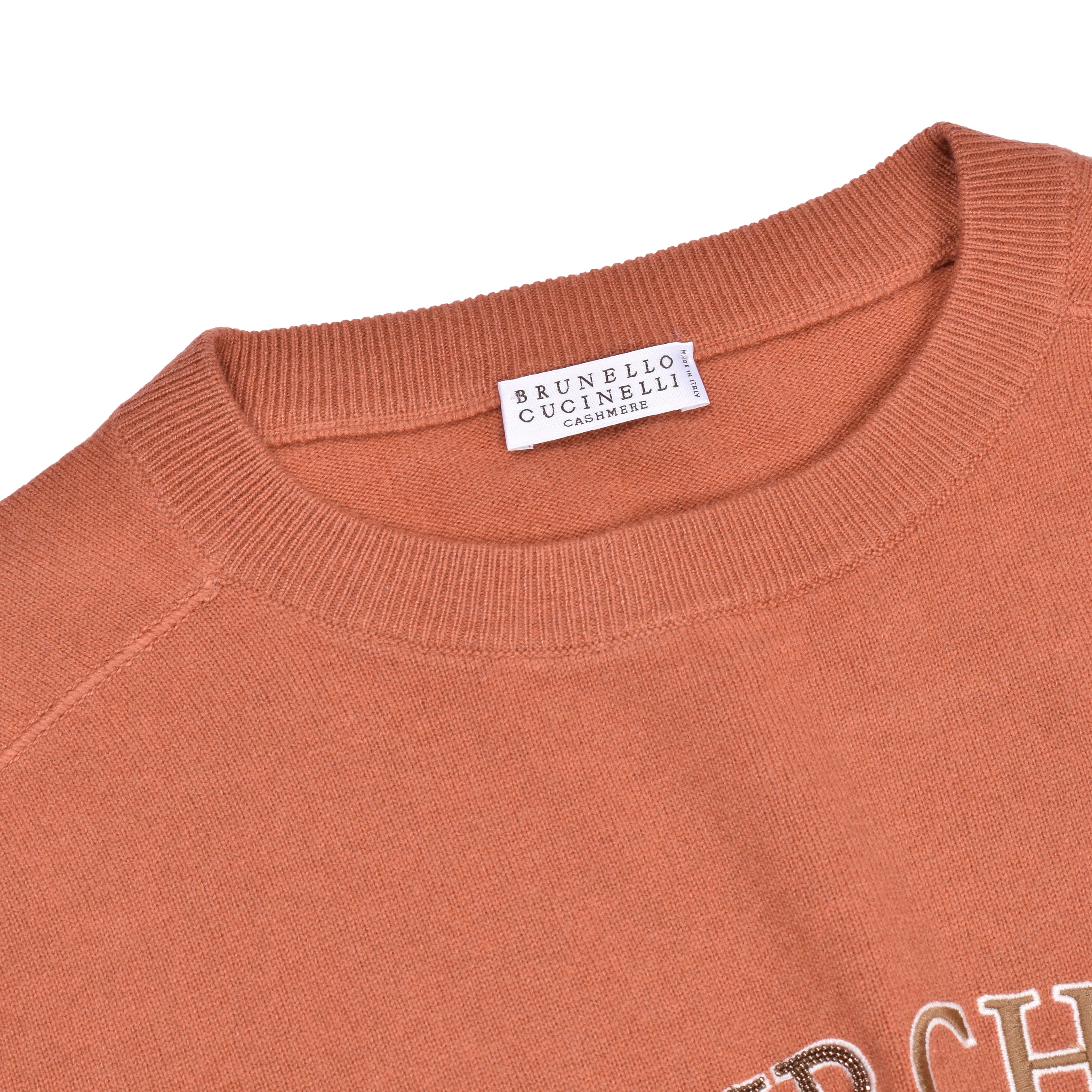 BRUNELLO CUCINELLI WOMEN'S SALMON CASHMERE BLEND CREW NECK SWEATER