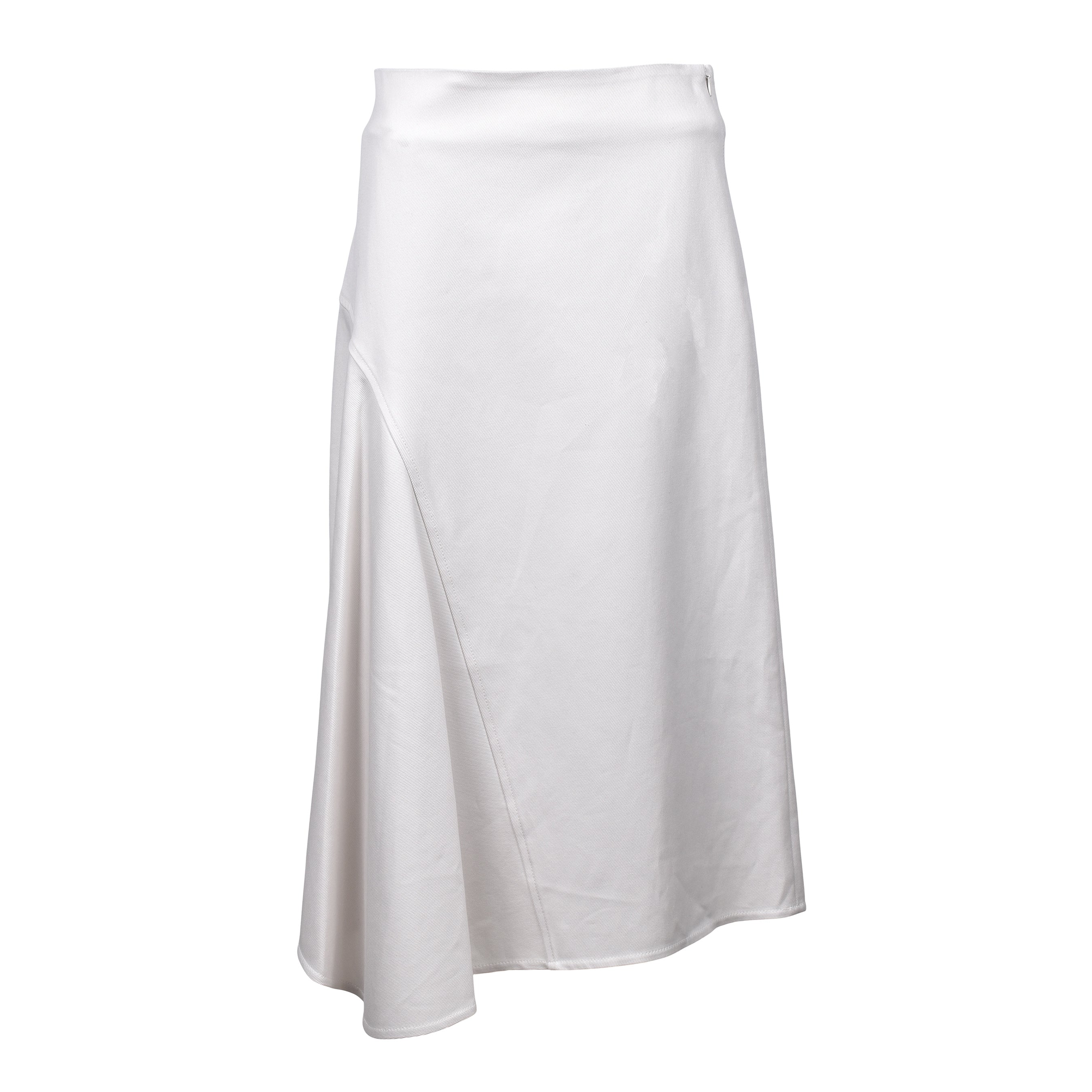 BRUNELLO CUCINELLI WOMEN'S CREAM MIDI SKIRT WITH SEAM DETAIL
