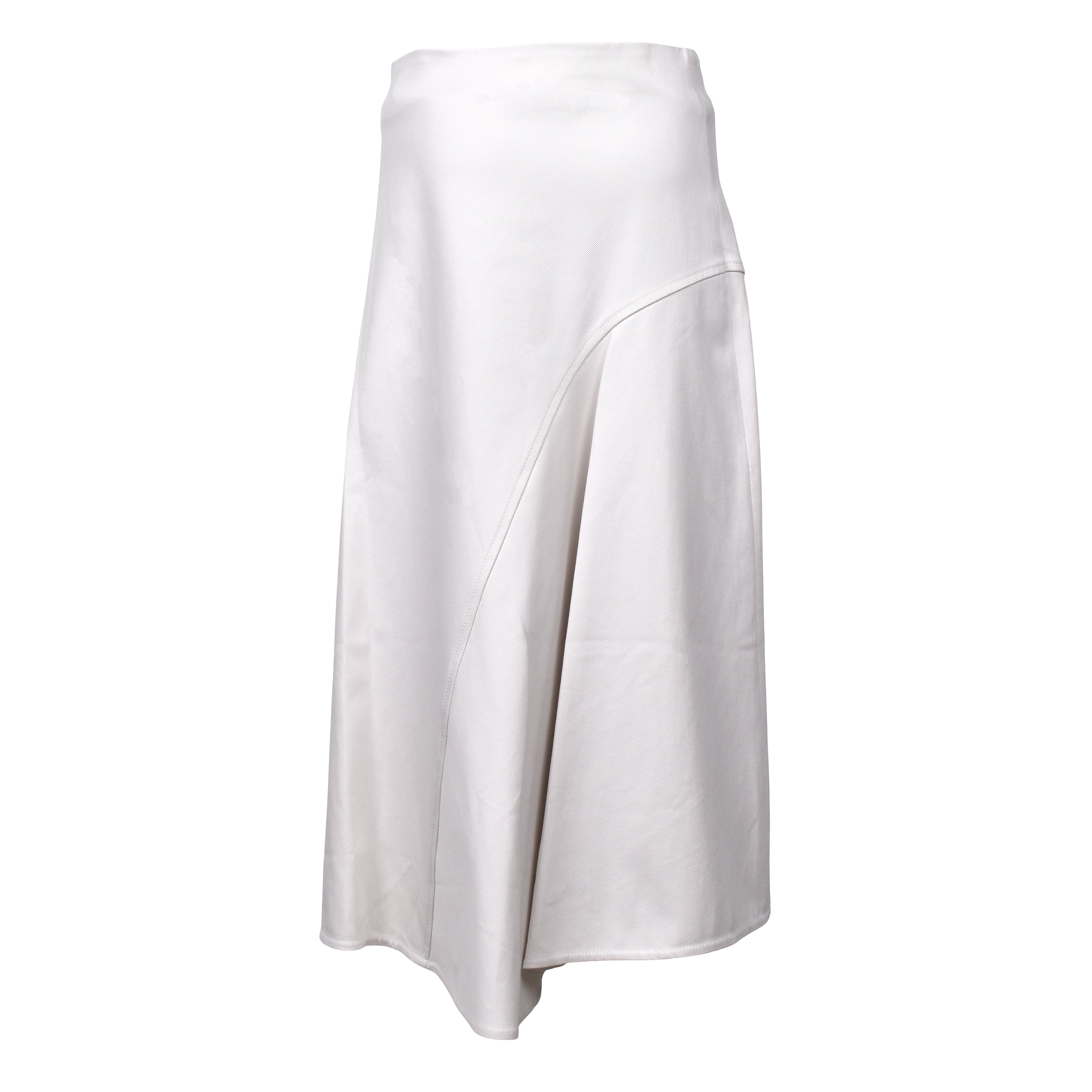 BRUNELLO CUCINELLI WOMEN'S CREAM MIDI SKIRT WITH SEAM DETAIL