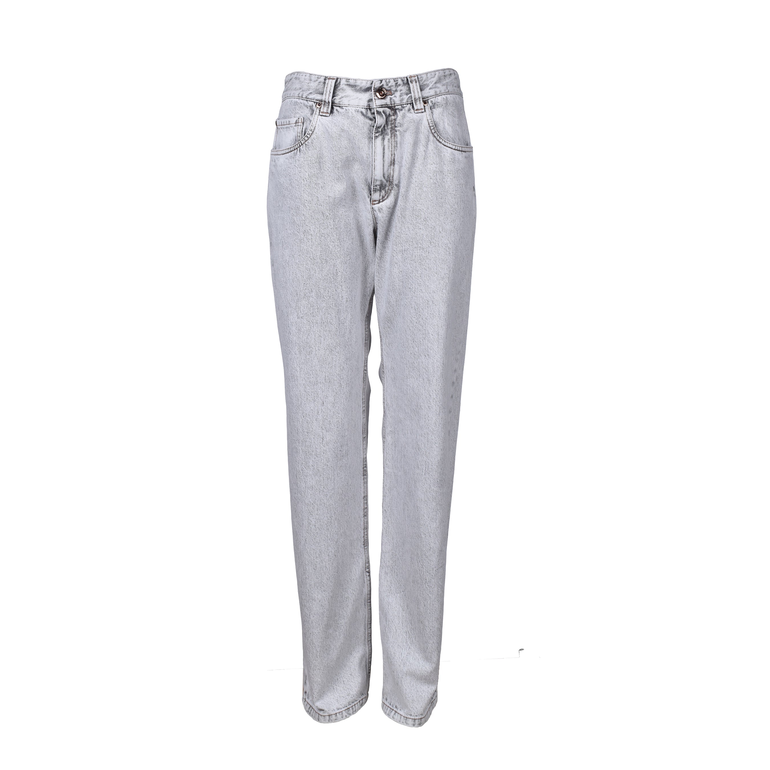 BRUNELLO CUCINELLI WOMEN'S STONE DENIM RETRO FIT JEANS