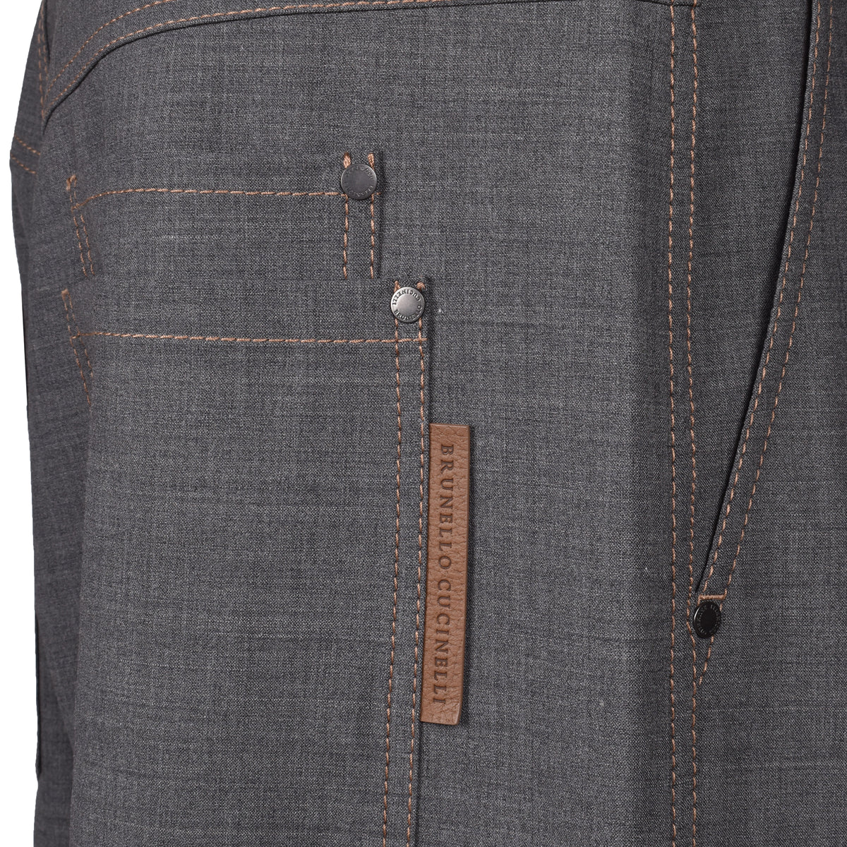 BRUNELLO CUCINELLI WOMEN'S GREY WOOL STRAIGHT TROUSERS