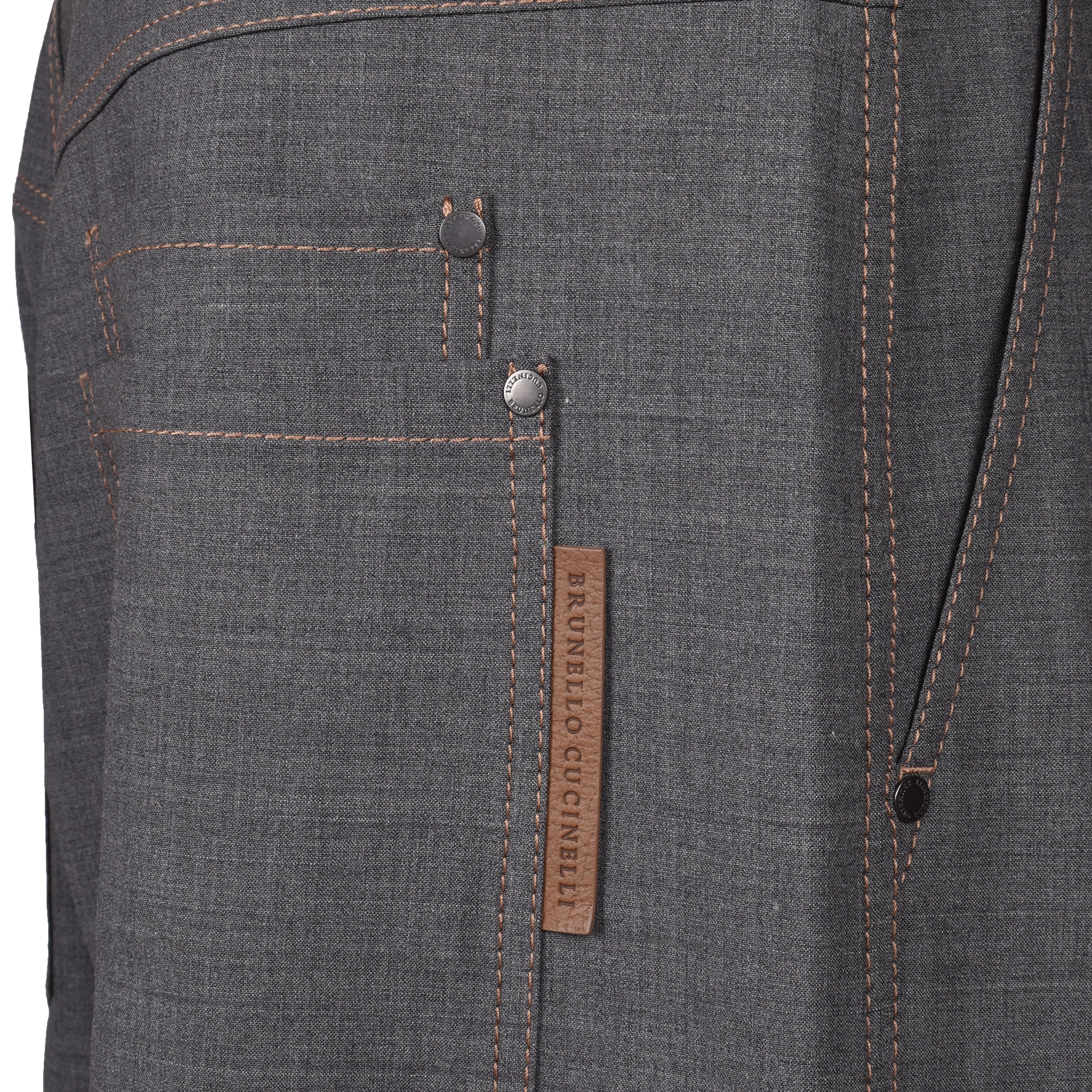 BRUNELLO CUCINELLI WOMEN'S MEDIUM GREY WOOL BLEND TROUSERS