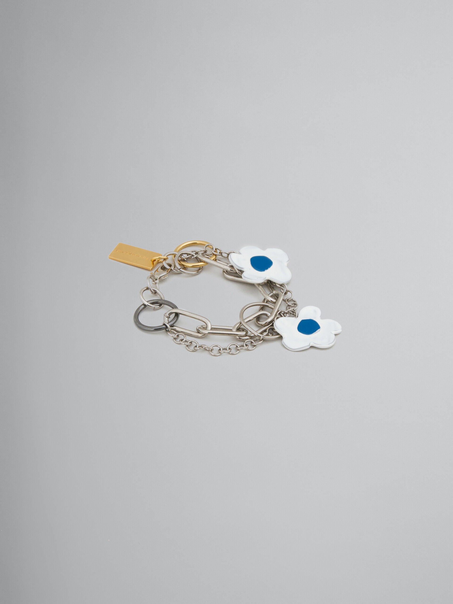 MARNI WOMEN'S STONE WHITE FLORAL CHAIN BRACELET