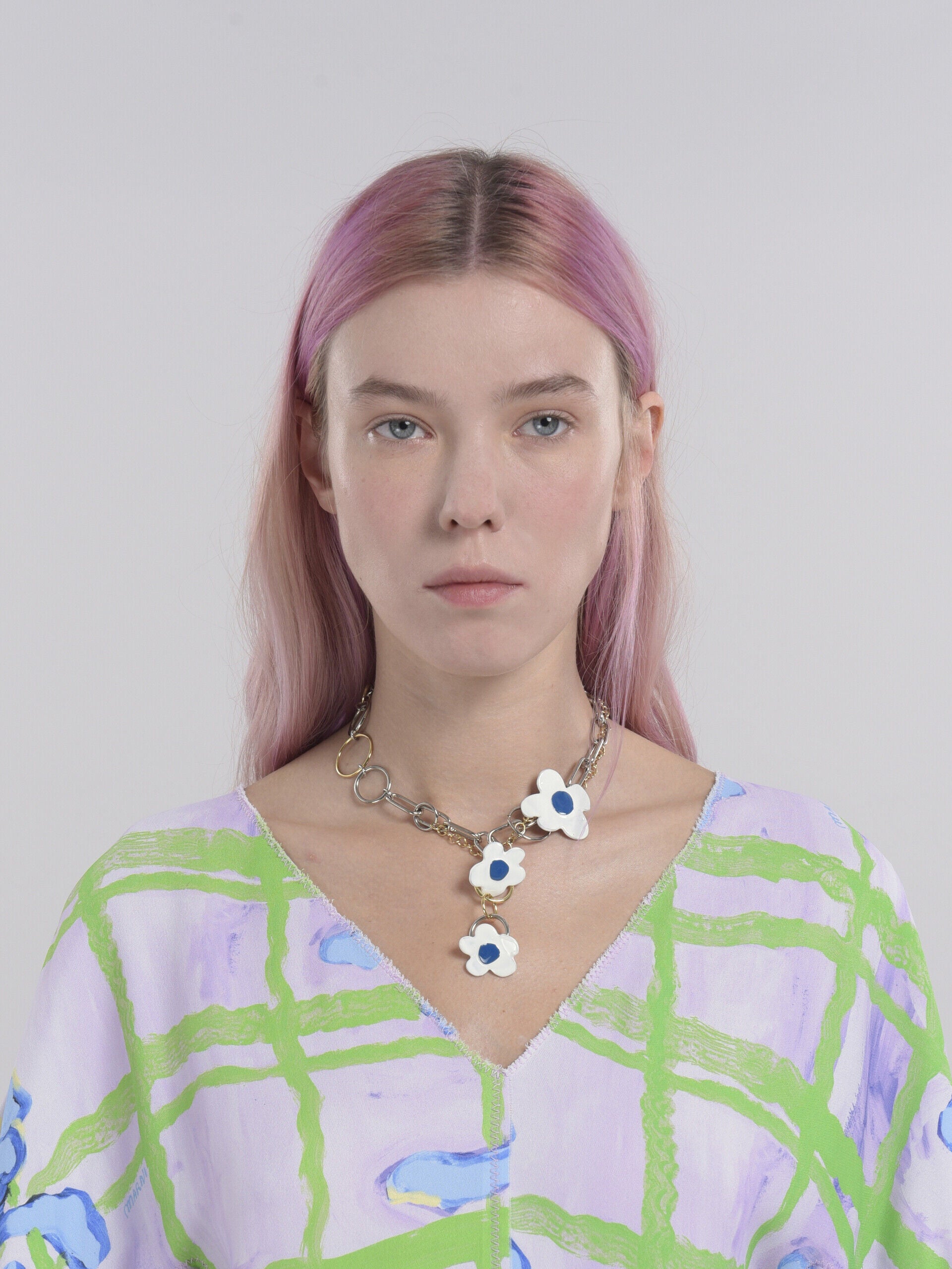 MARNI WOMEN'S GOLD AND SILVER FLORAL NECKLACE