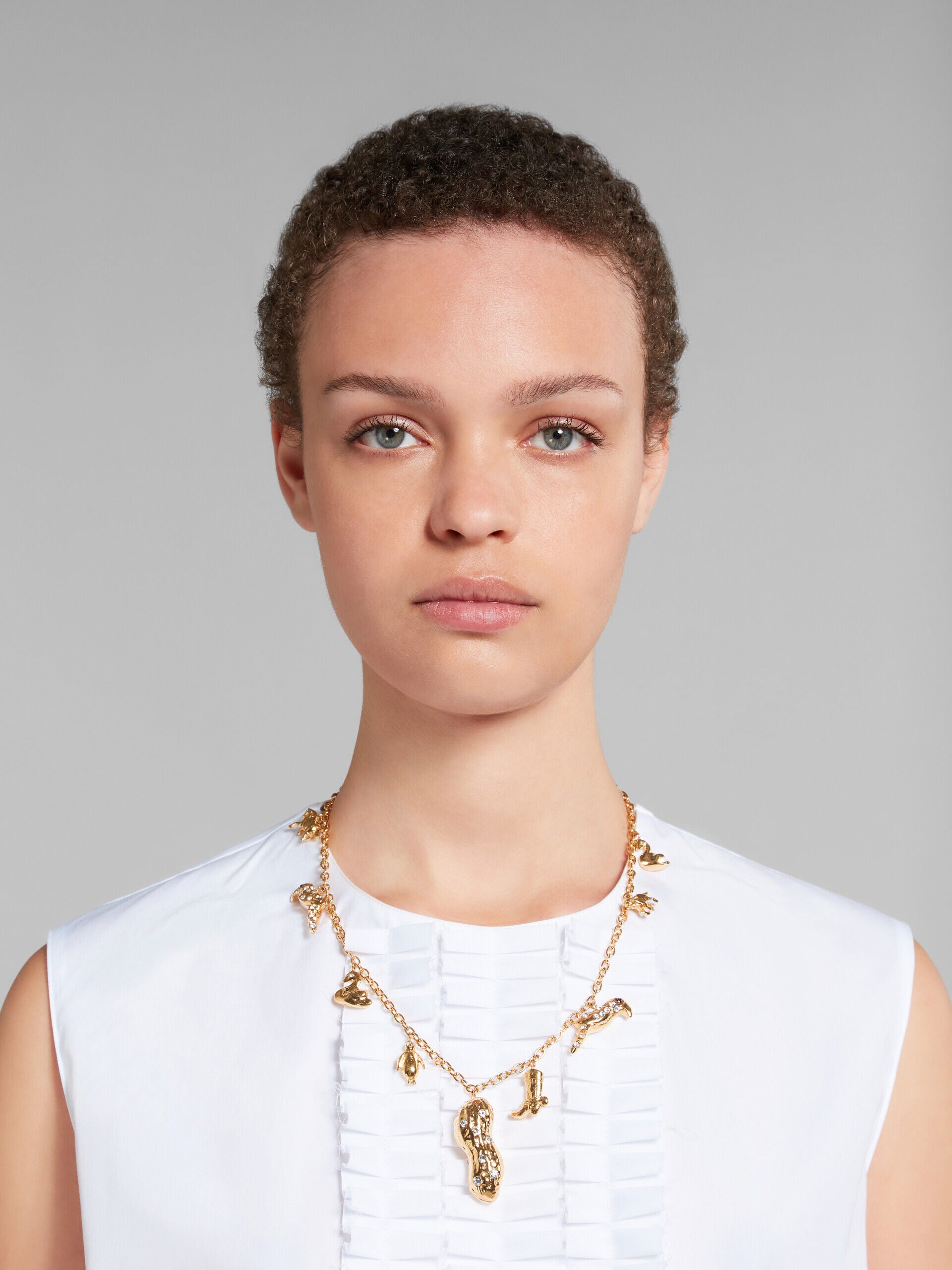 MARNI WOMEN'S GOLD TONE CHARM NECKLACE