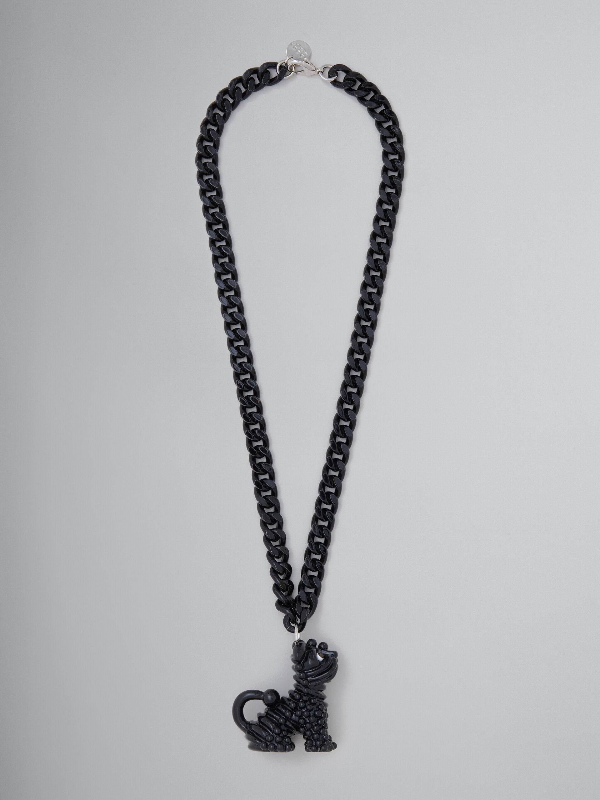 MARNI MEN'S BLACK CHAIN NECKLACE WITH PENDANT