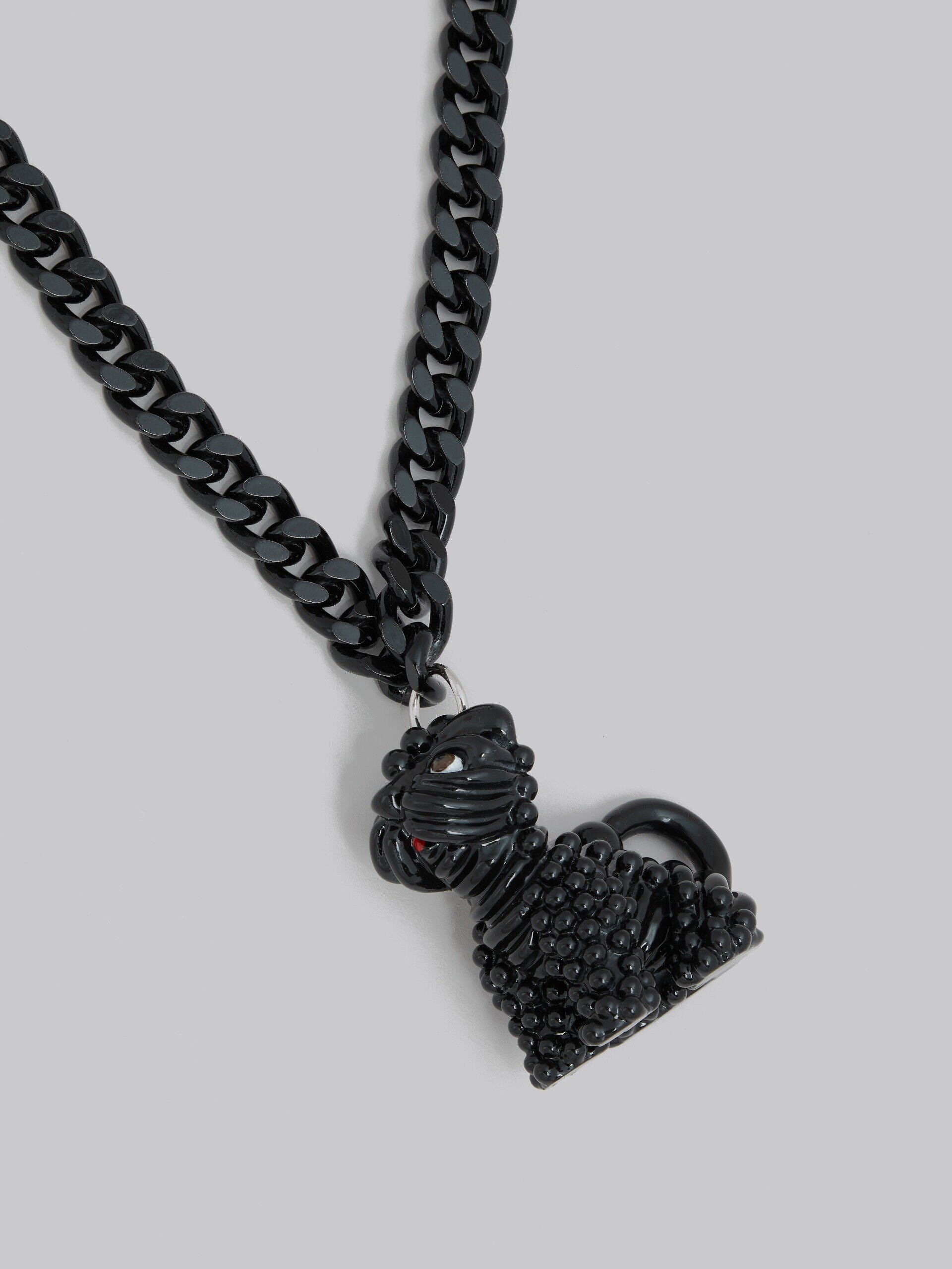 MARNI MEN'S BLACK CHAIN NECKLACE WITH PENDANT