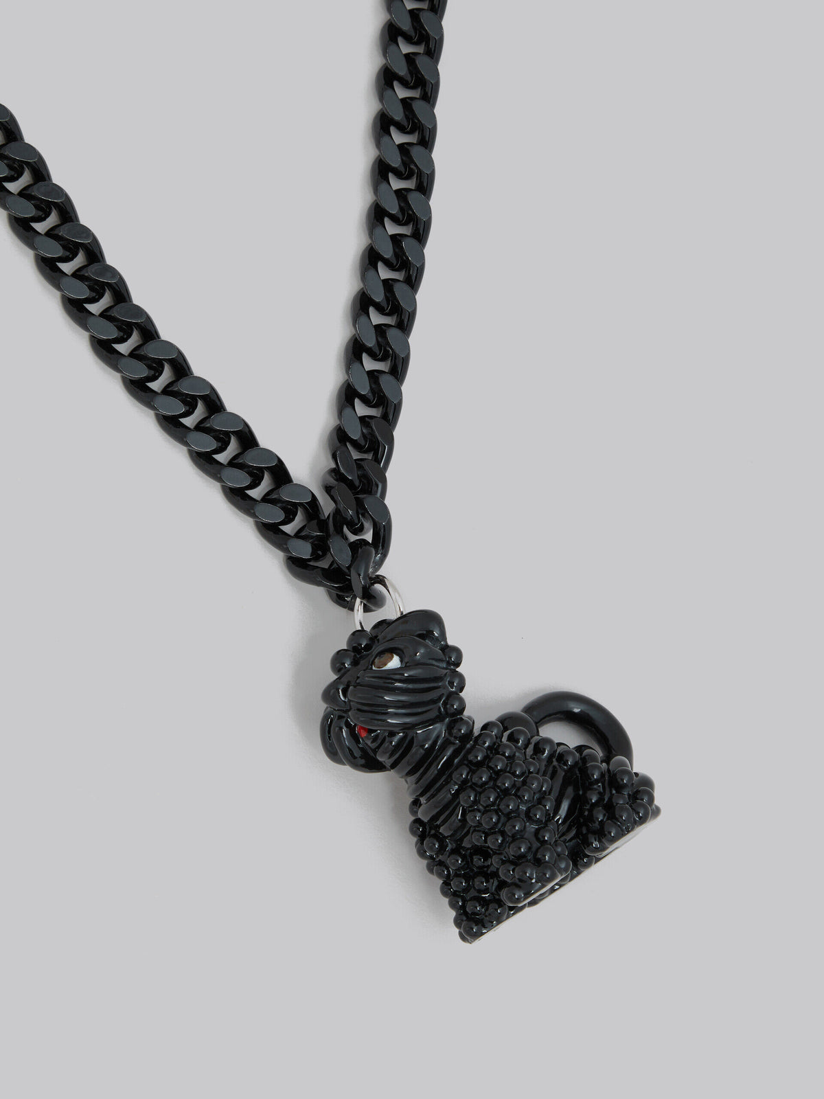 MARNI MEN'S BLACK CHAIN NECKLACE WITH PENDANT