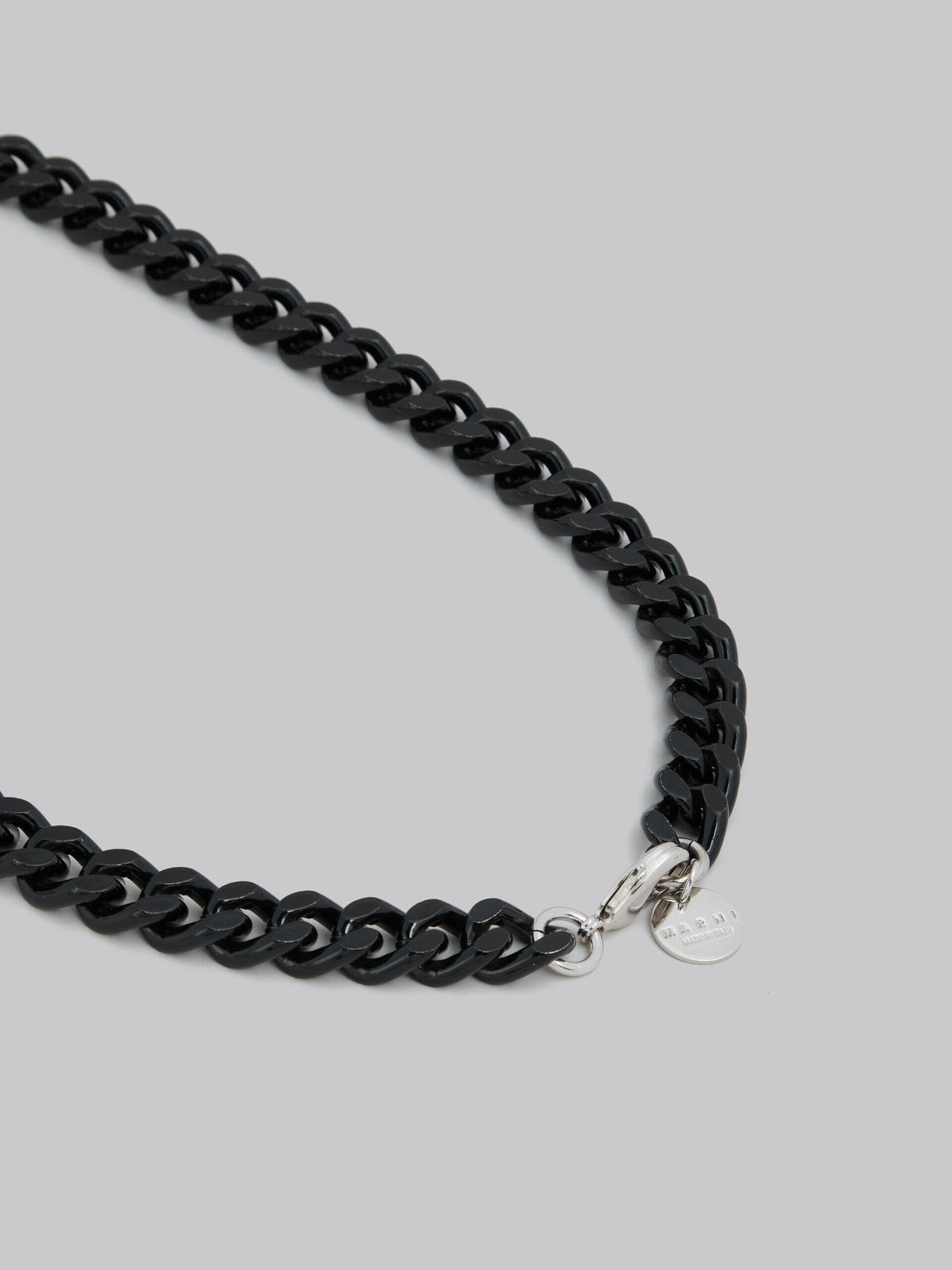 MARNI MEN'S BLACK CHAIN NECKLACE WITH PENDANT