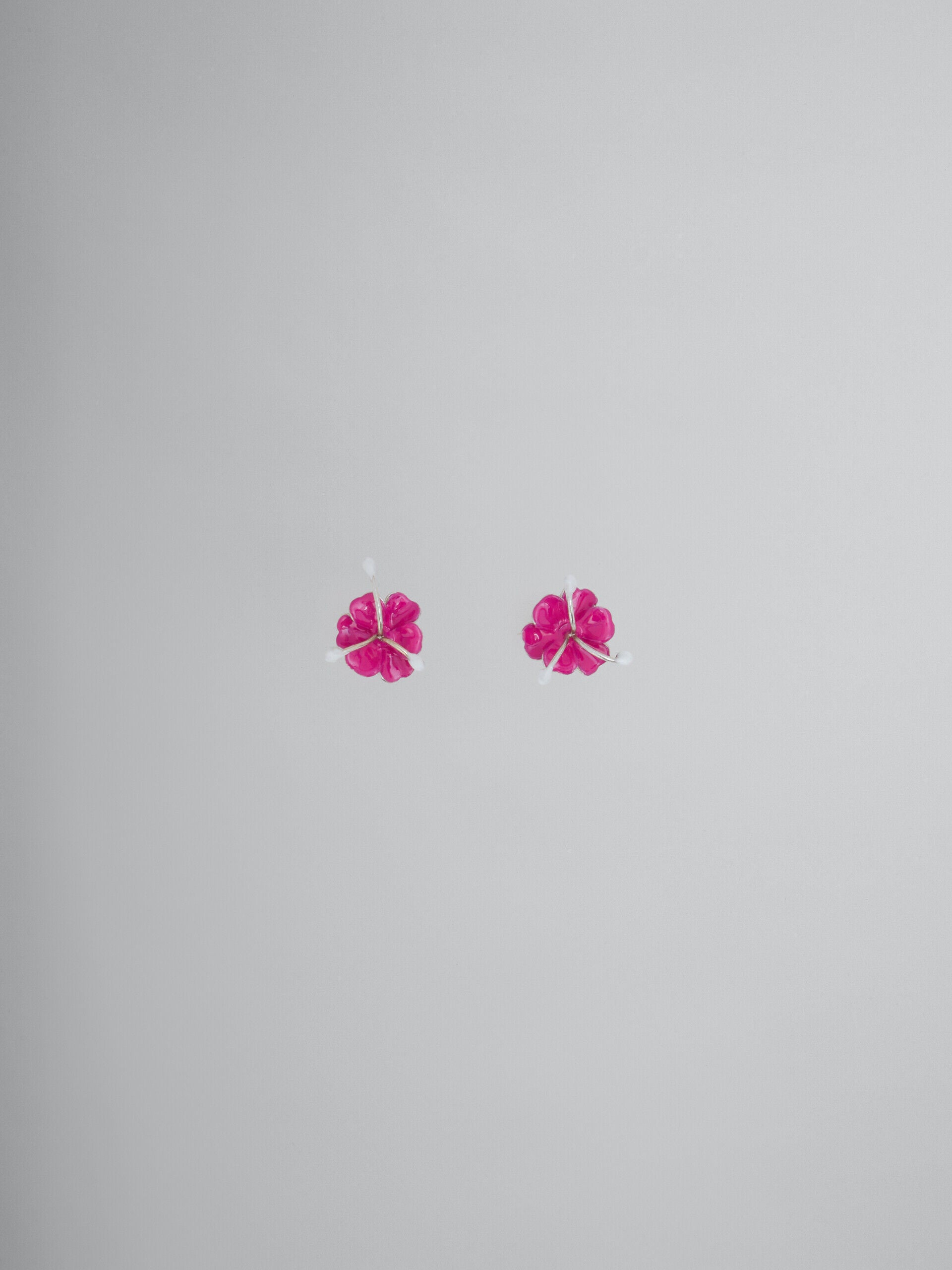 MARNI WOMEN'S FUCHSIA FLORAL EARRINGS