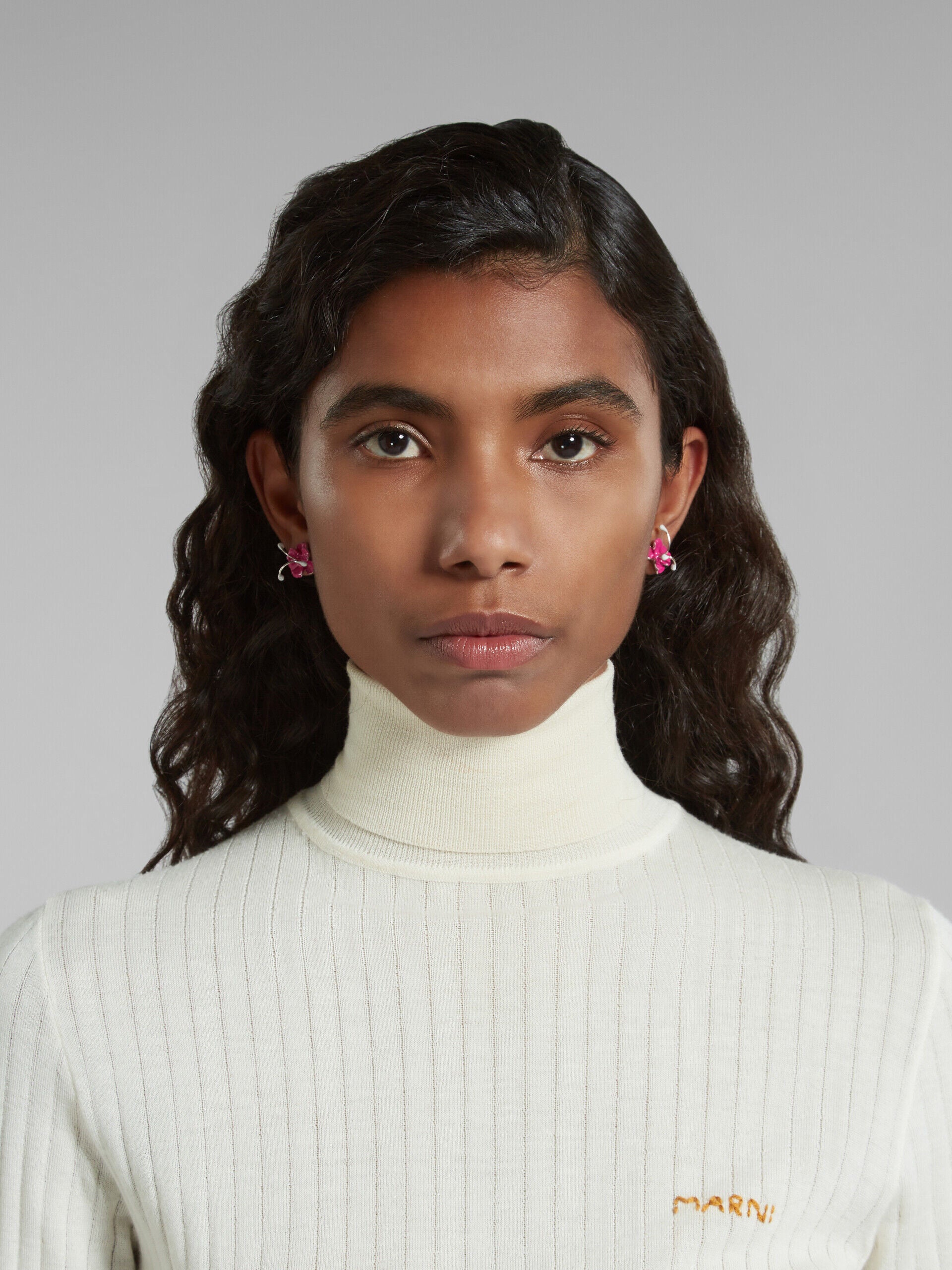 MARNI WOMEN'S FUCHSIA FLORAL EARRINGS