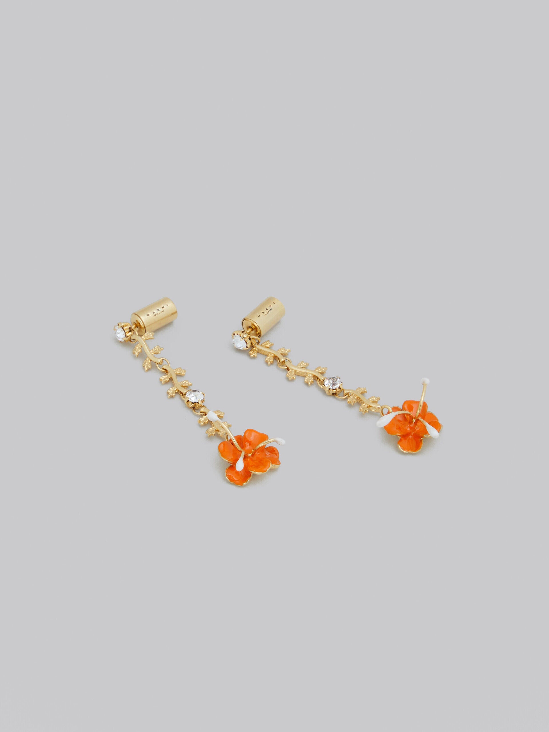 MARNI WOMEN'S GOLD FLORAL DROP EARRINGS