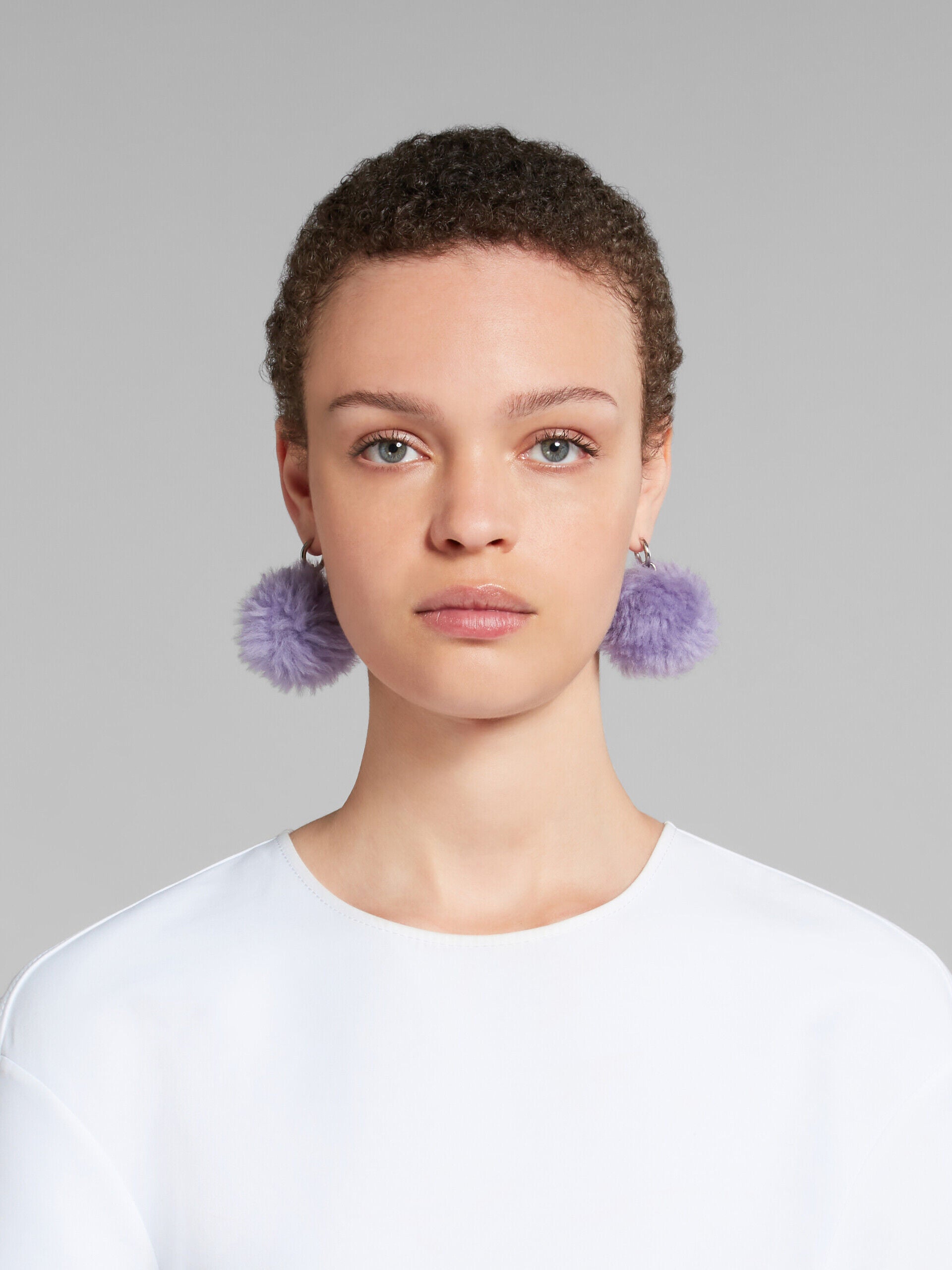 MARNI WOMEN'S LIGHT ORCHID POM-POM EARRINGS