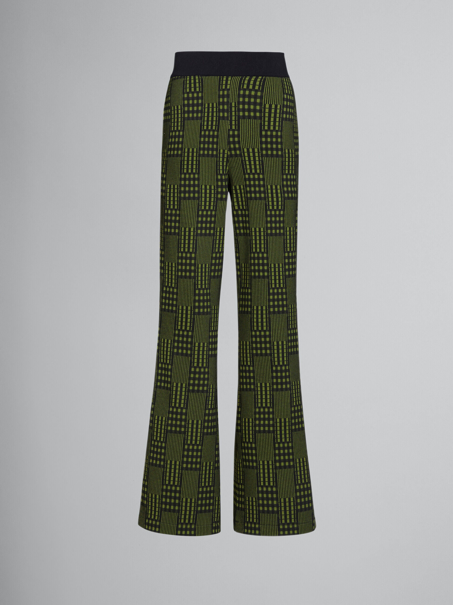 MARNI MEN'S GREEN PATTERNED WIDE-LEG TROUSERS