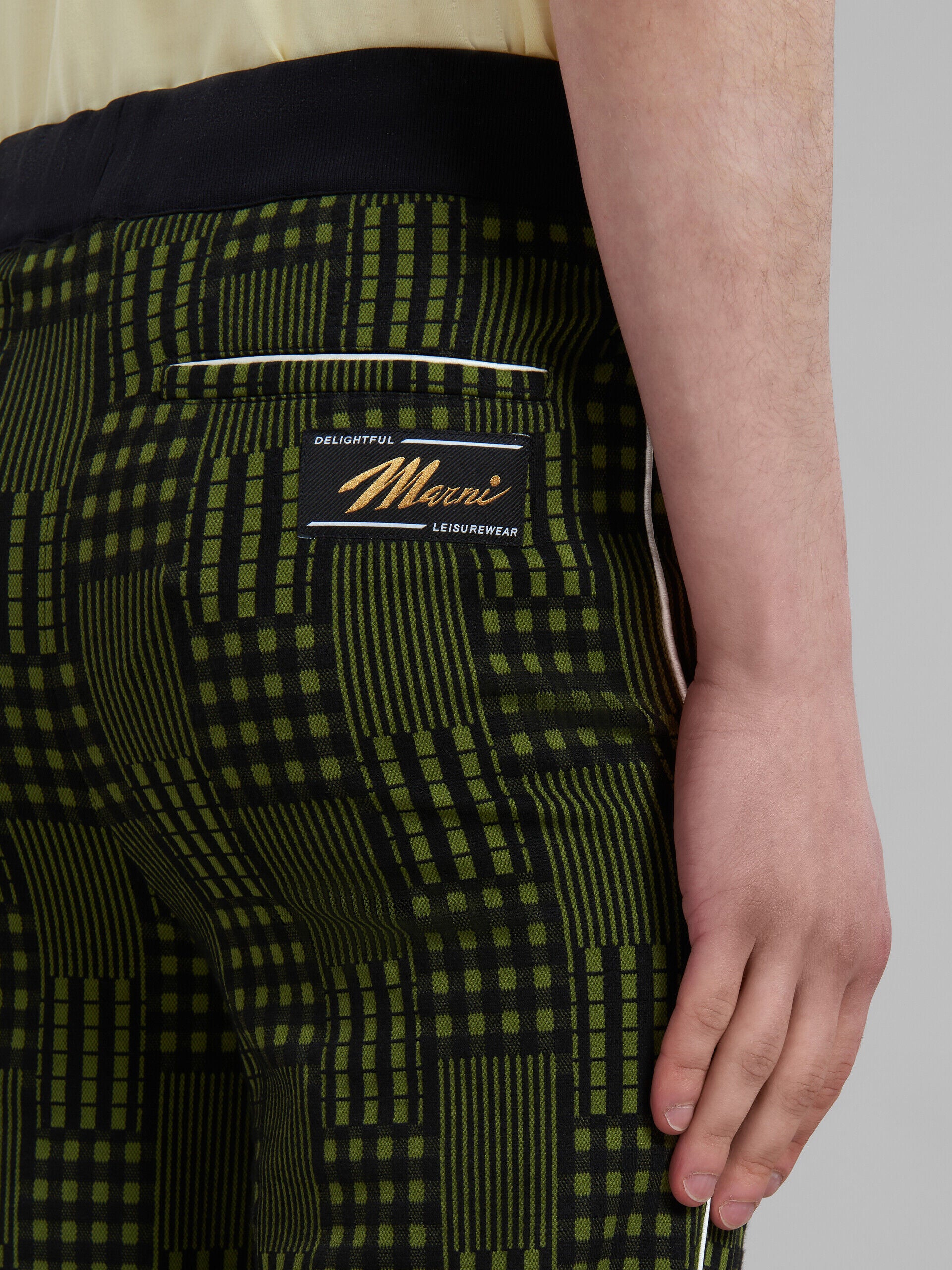 MARNI MEN'S GREEN PATTERNED WIDE-LEG TROUSERS