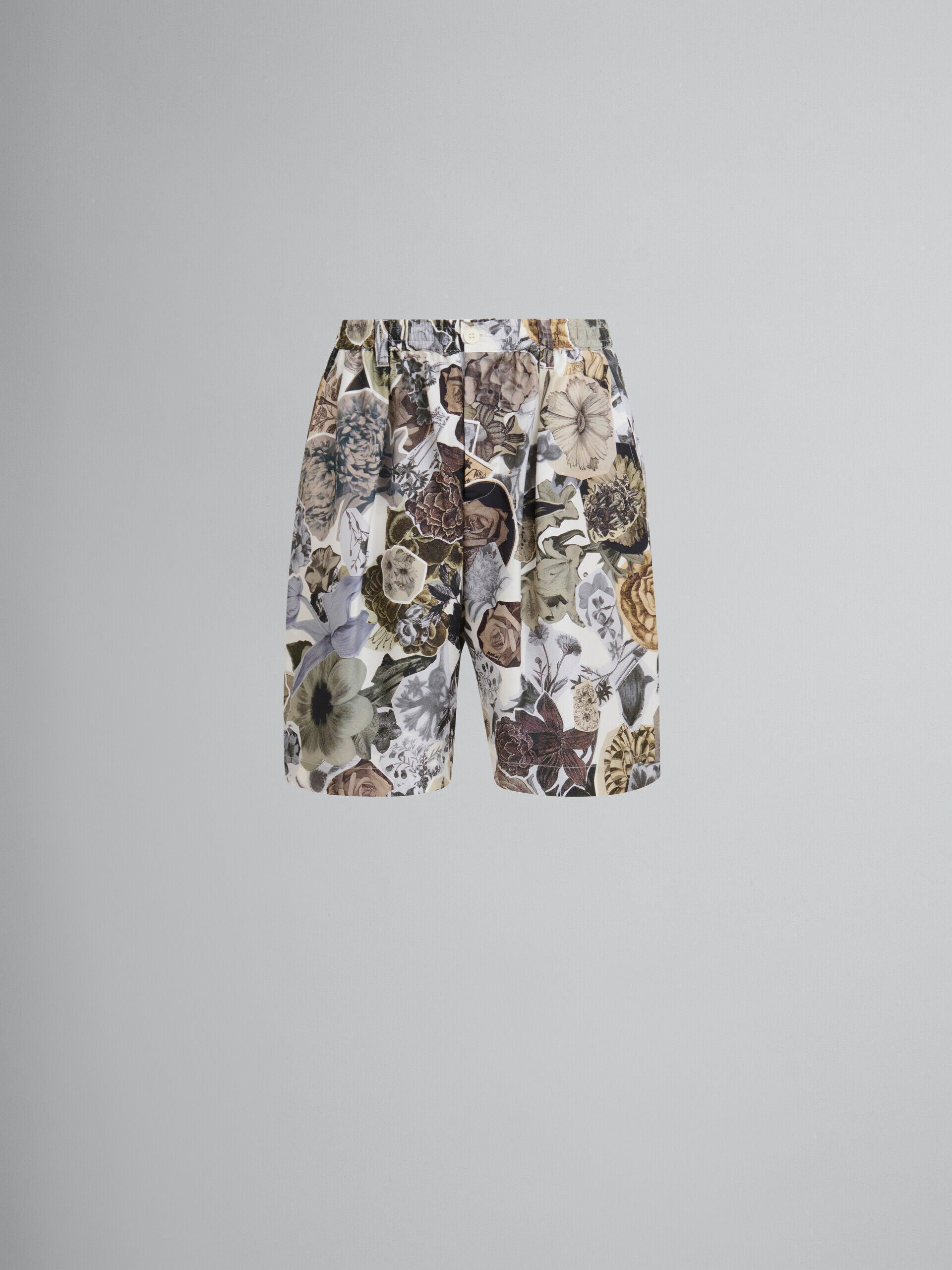 MARNI MEN'S FLORAL PRINT TAILORED SHORTS