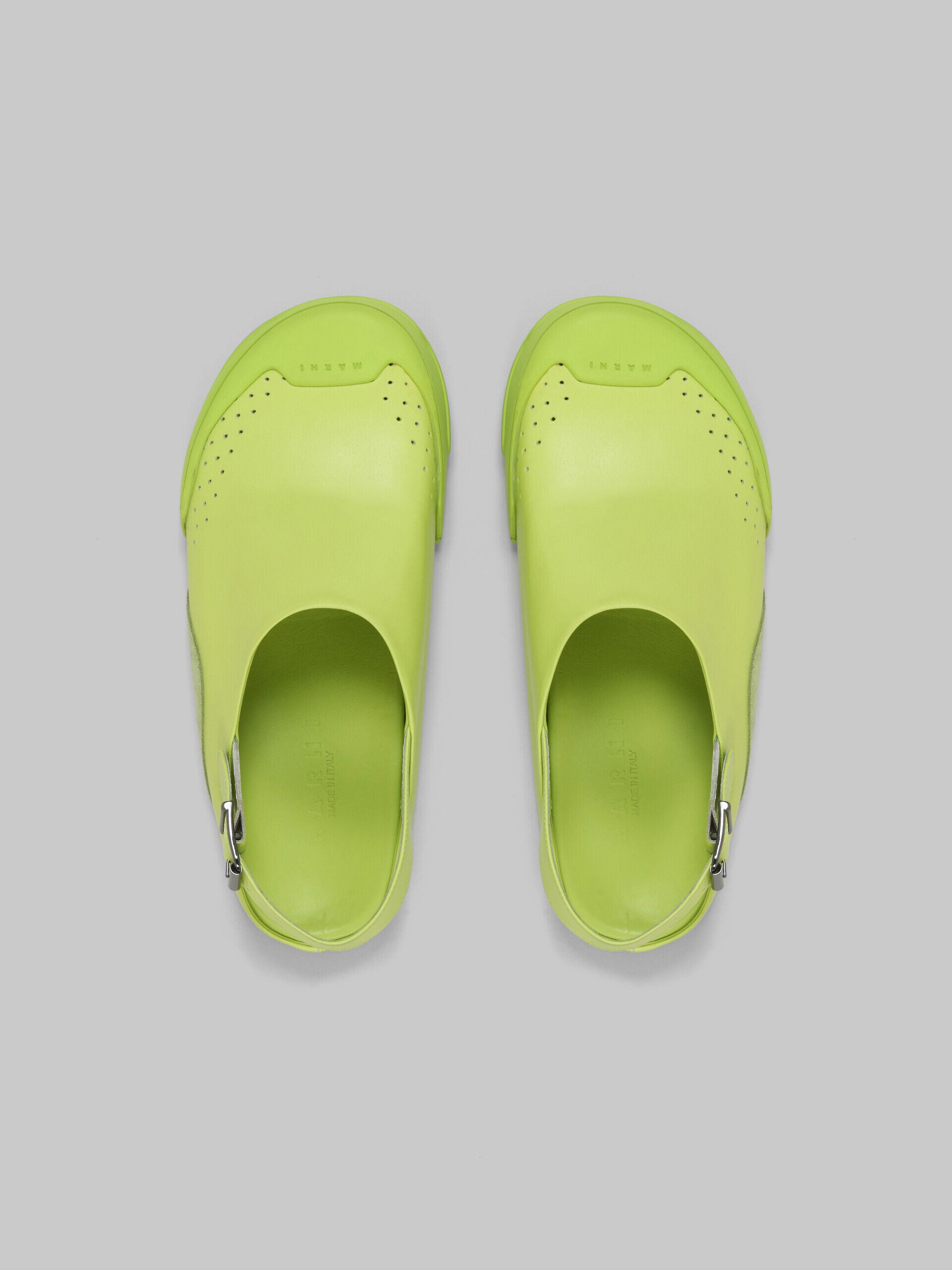 MARNI MEN'S LIGHT GREEN LEATHER SHOES
