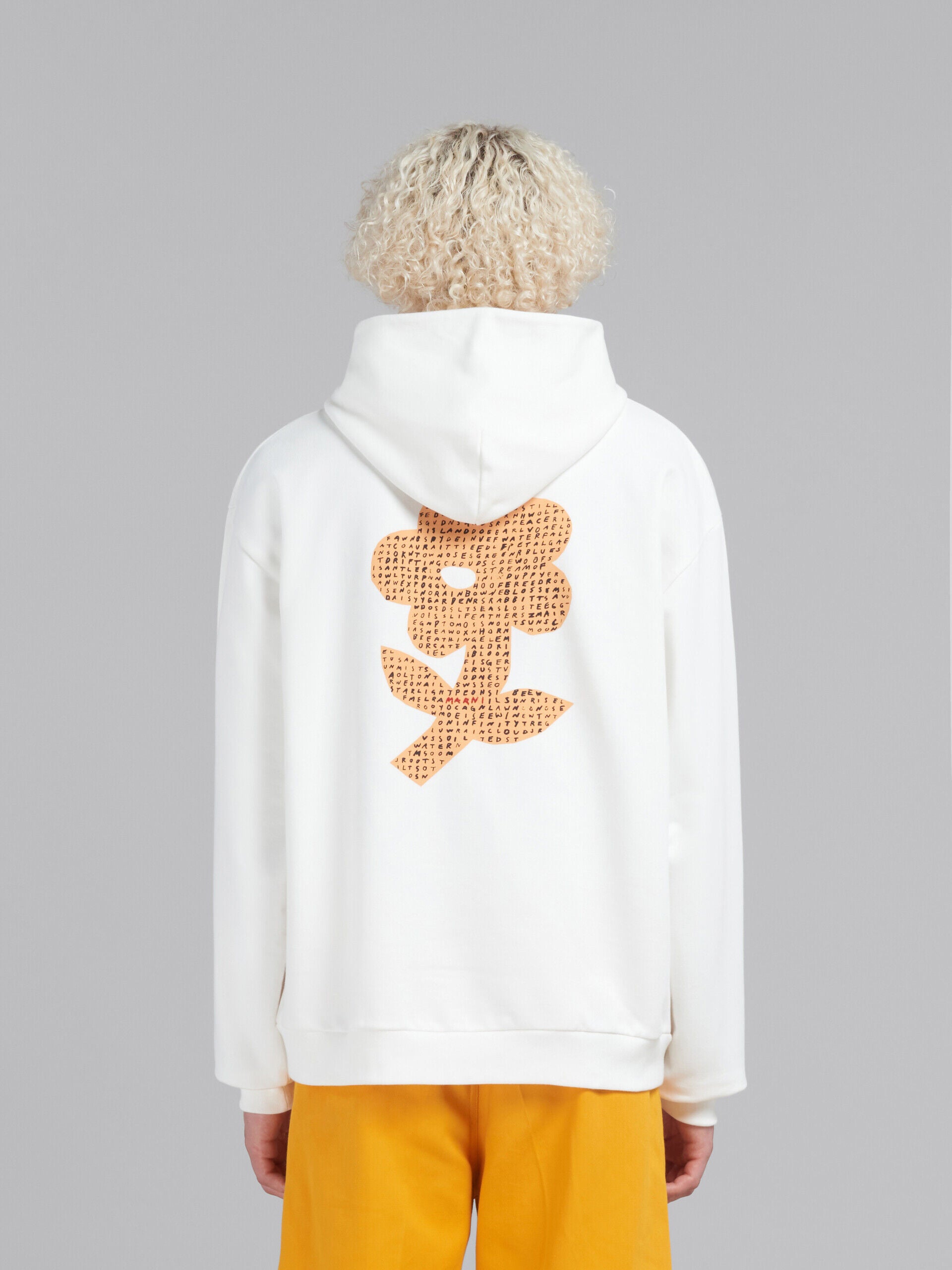 MARNI MEN'S WHITE RELAXED SWEATER WITH LOGO DETAIL