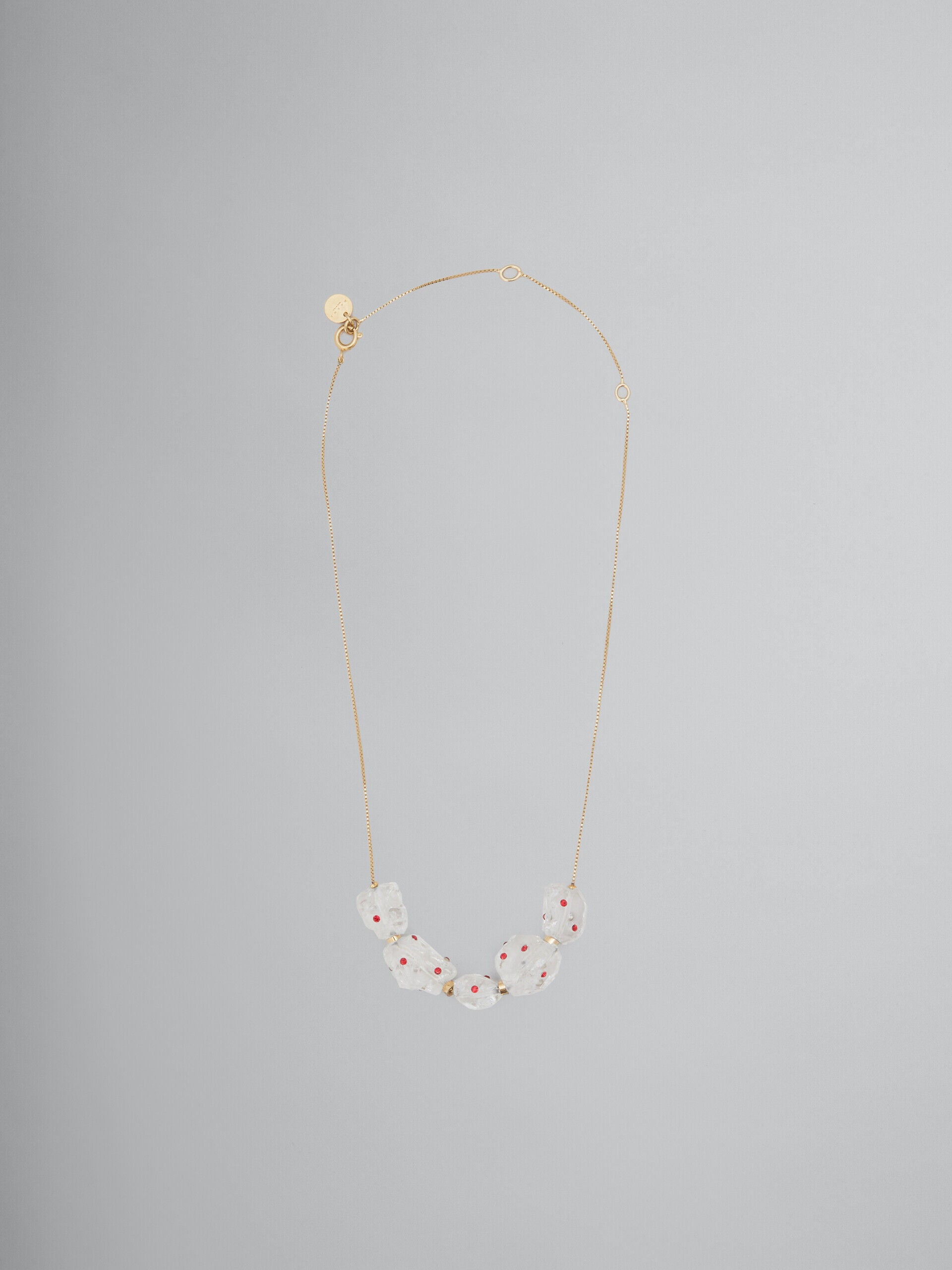 MARNI WOMEN'S GOLD CHAIN NECKLACE WITH GLASS BEADS