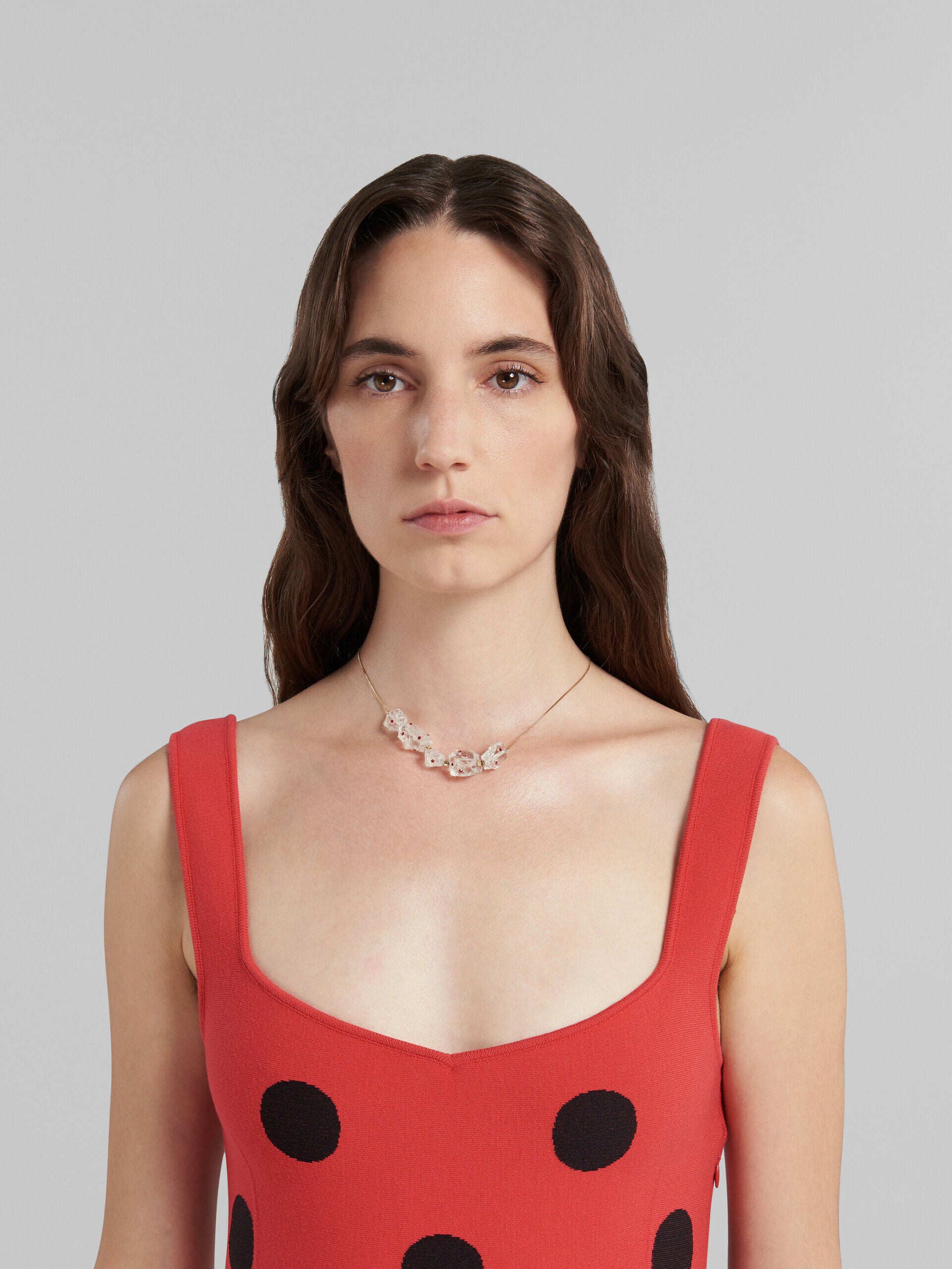 MARNI WOMEN'S GOLD CHAIN NECKLACE WITH GLASS BEADS