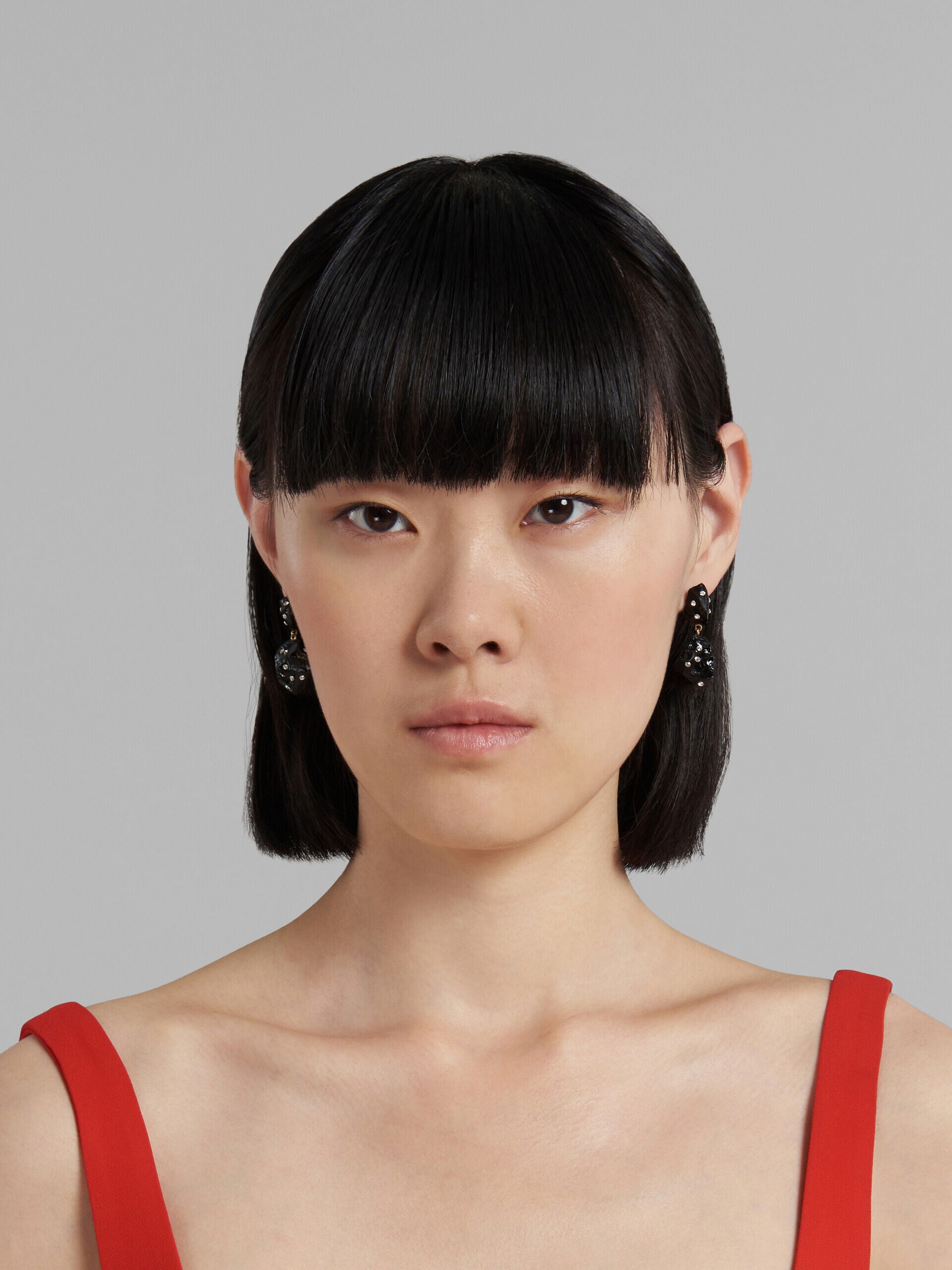 MARNI WOMEN'S BLACK SCULPTURAL DROP EARRINGS