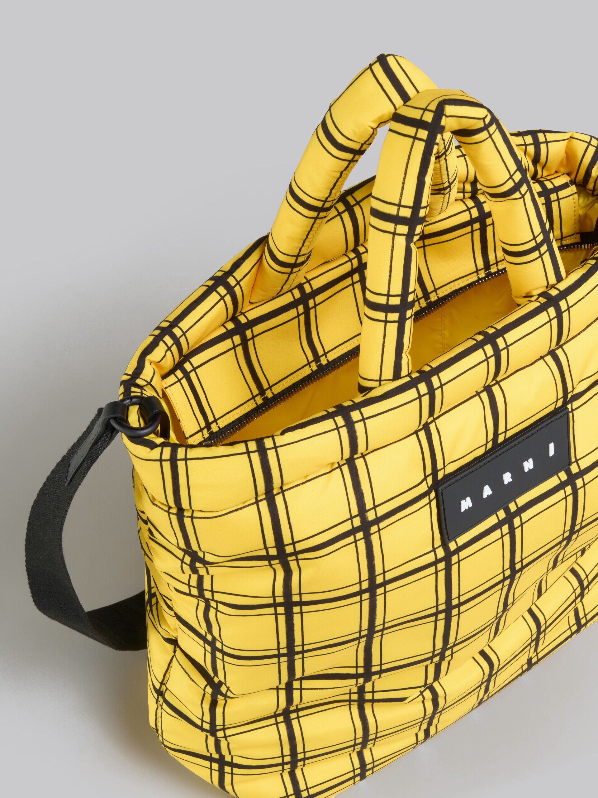 MARNI WOMEN'S YELLOW PLAID TOTE BAG