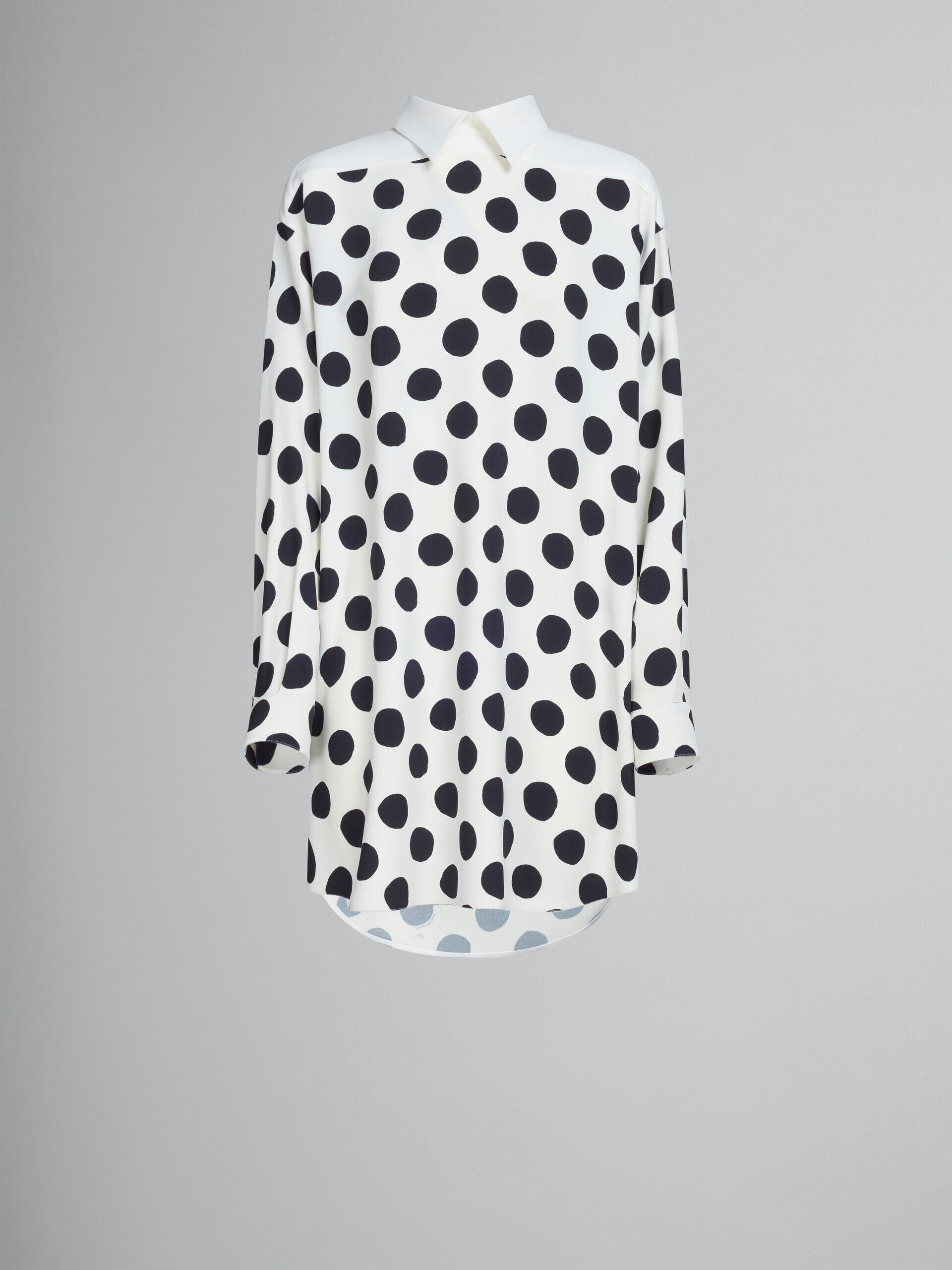 MARNI WOMEN'S WHITE POLKA DOT SHIRT DRESS