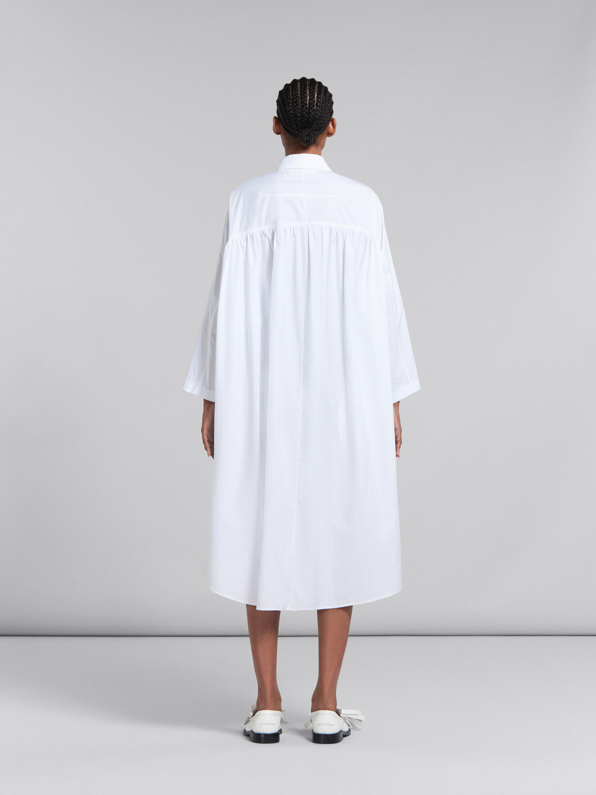 MARNI WOMEN'S WHITE OVERSIZED SHIRT DRESS
