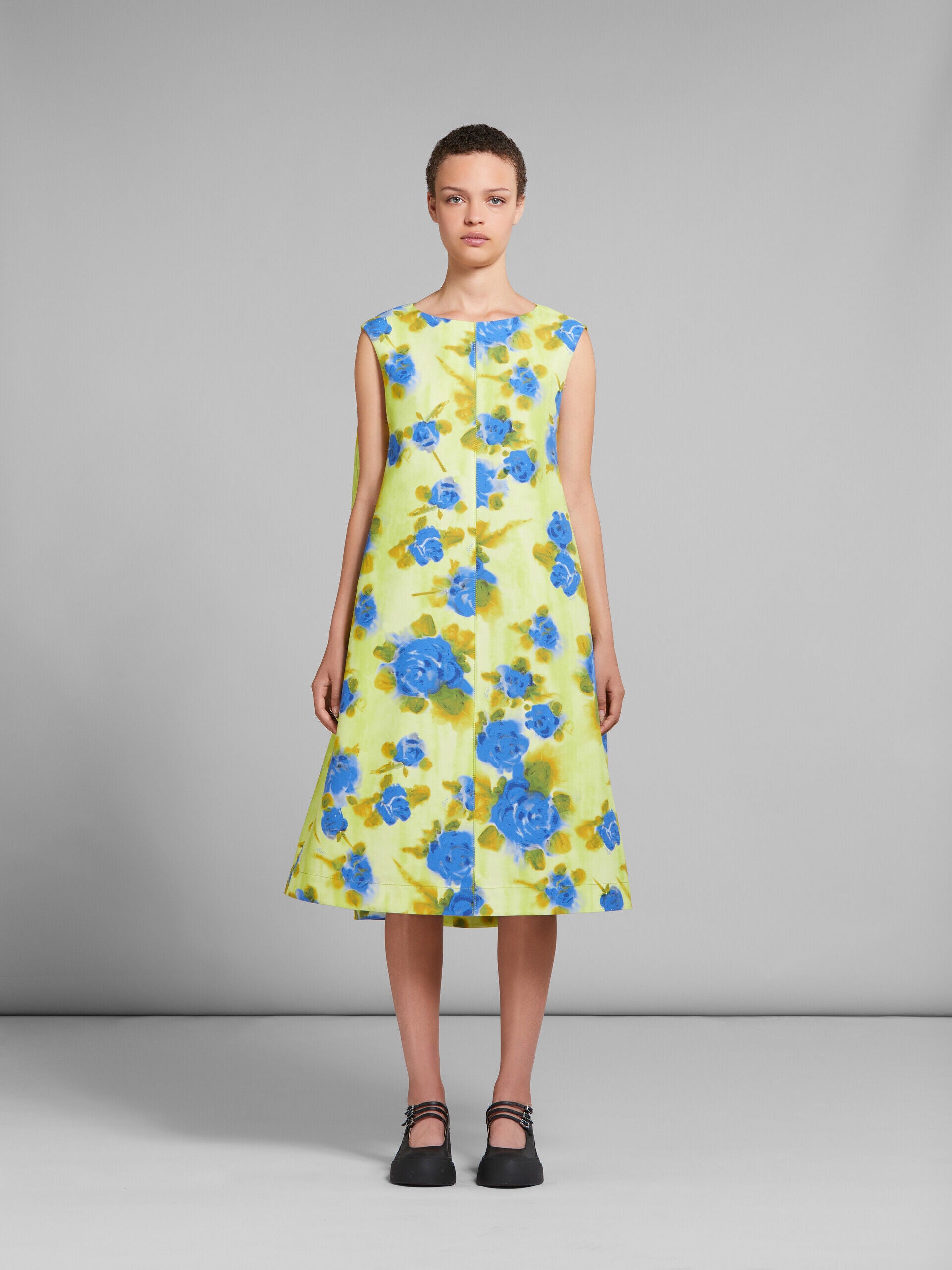 MARNI WOMEN'S LEMON FLORAL SLEEVELESS A-LINE DRESS