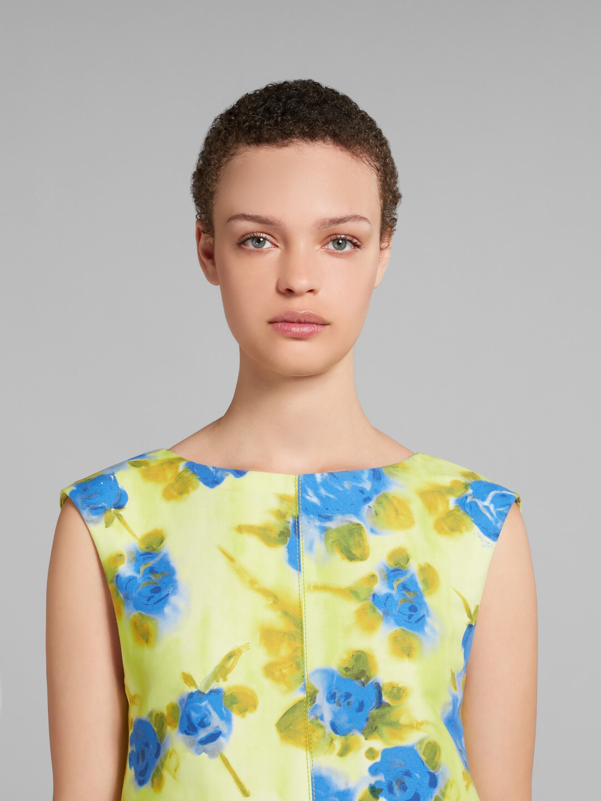MARNI WOMEN'S LEMON FLORAL SLEEVELESS A-LINE DRESS