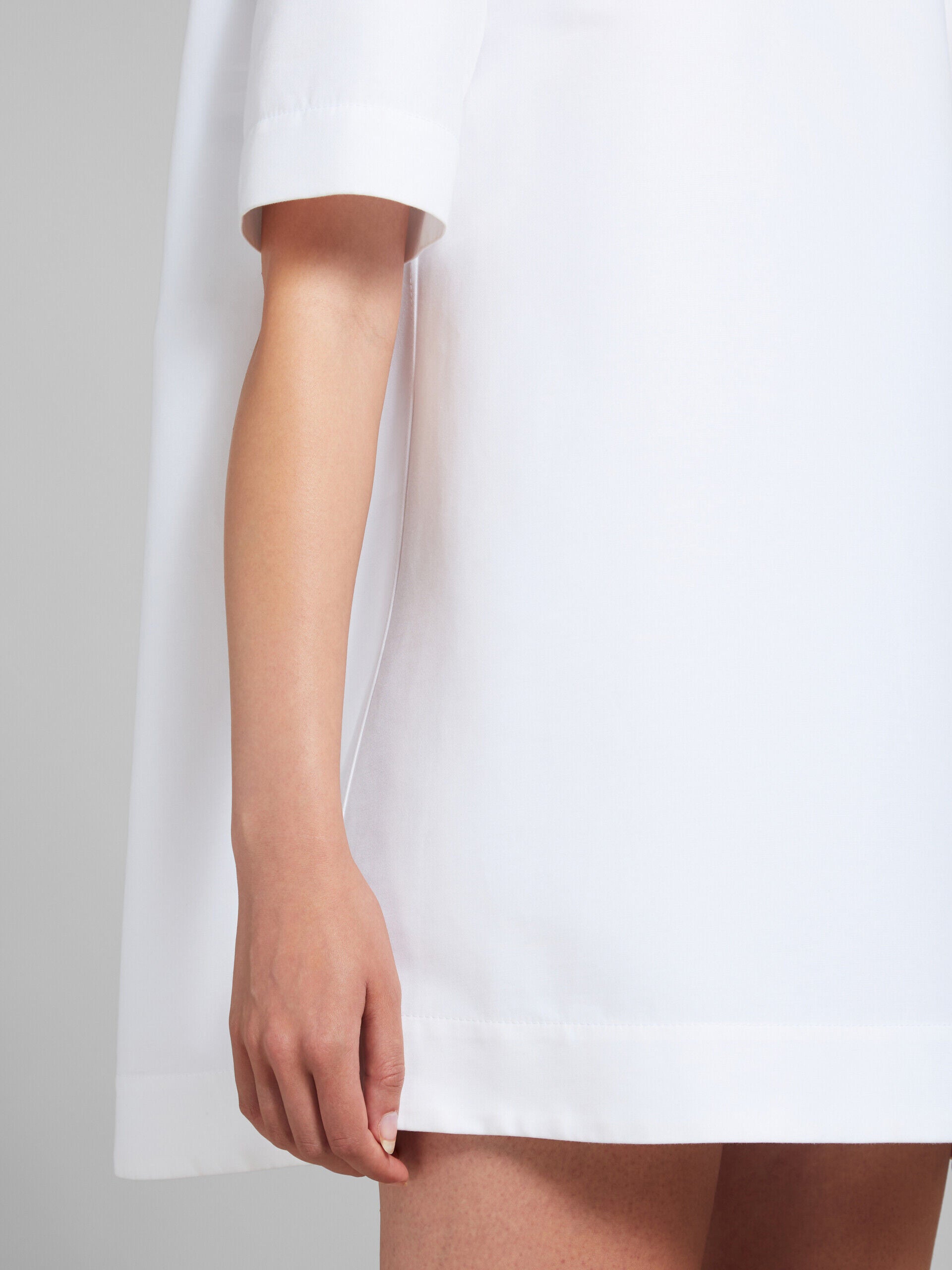 MARNI WOMEN'S WHITE A-LINE SHORT SLEEVE DRESS