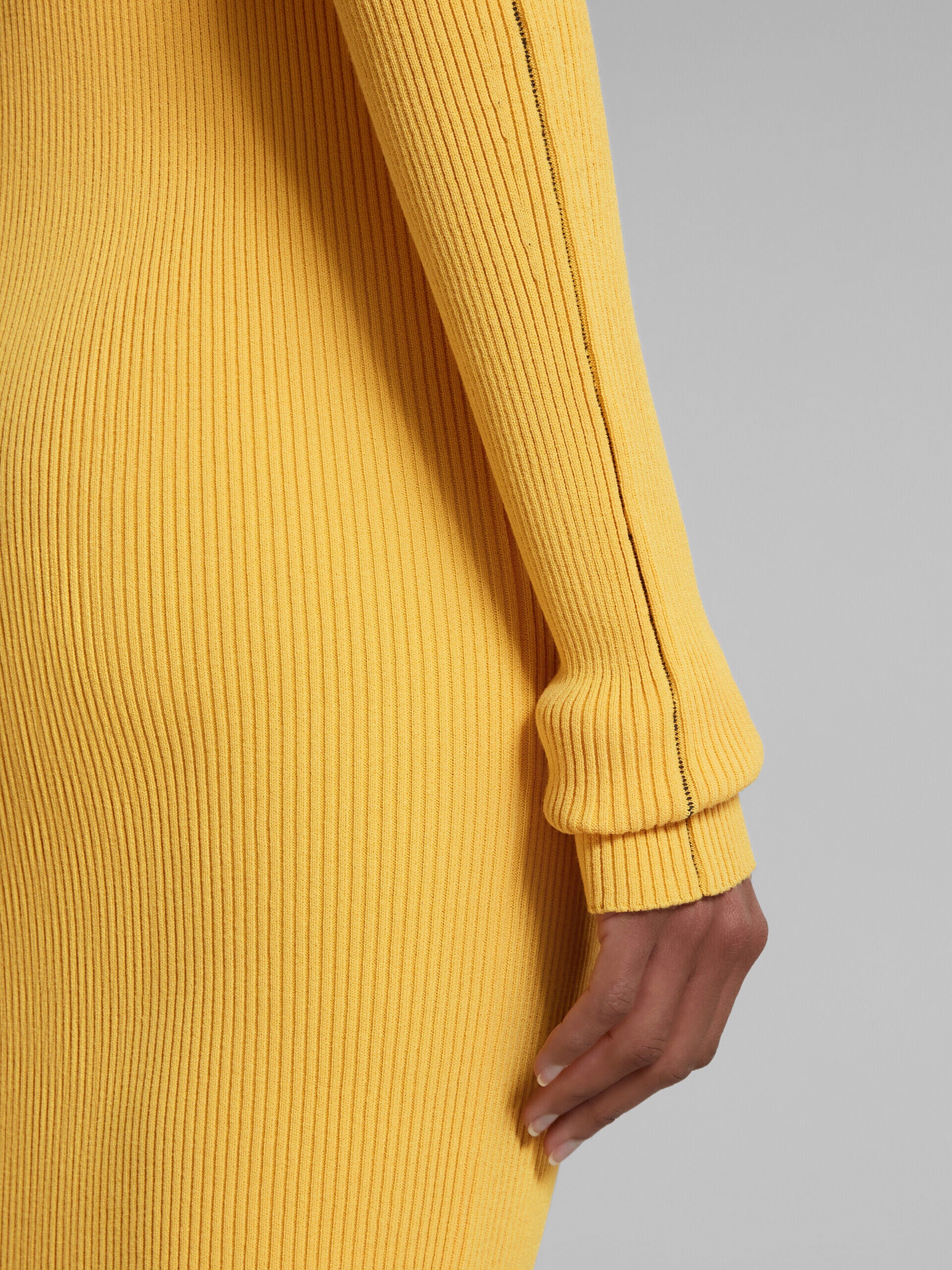 MARNI WOMEN'S MAIZE RIBBED TURTLENECK MIDI DRESS