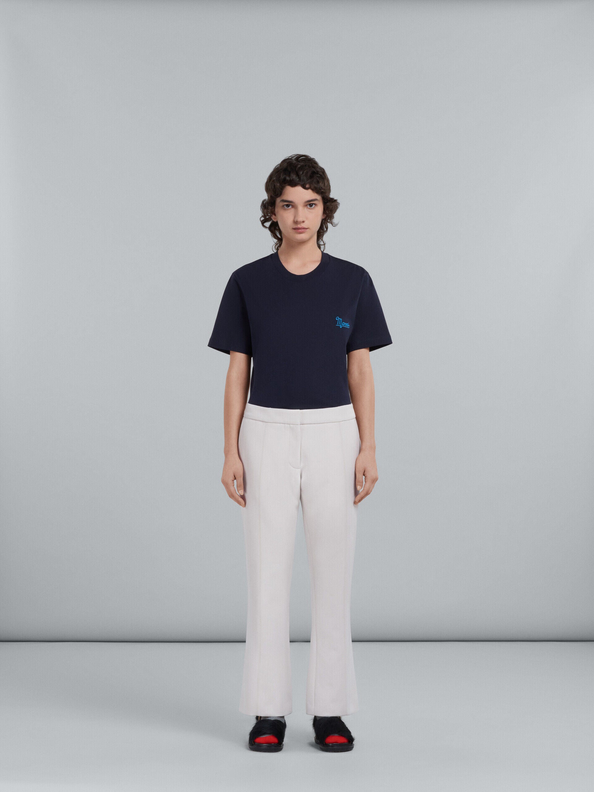 MARNI WOMEN'S WHITE FLARED TAILORED TROUSERS