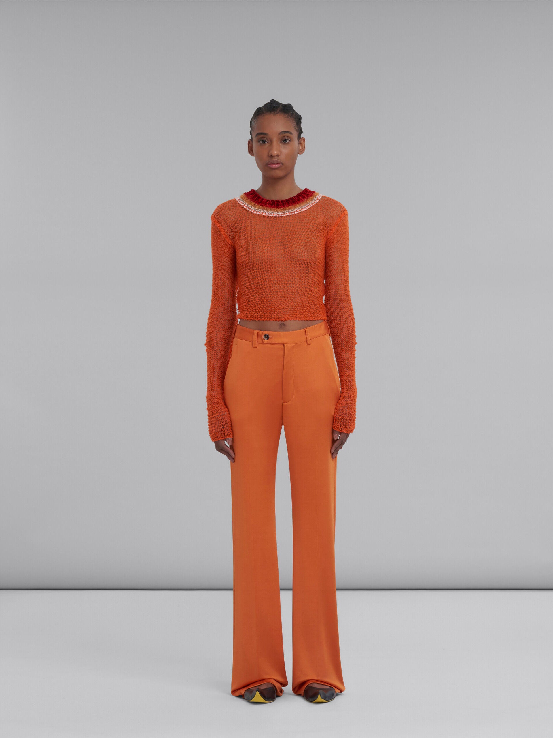MARNI WOMEN'S BRIGHT ORANGE STRAIGHT TROUSERS
