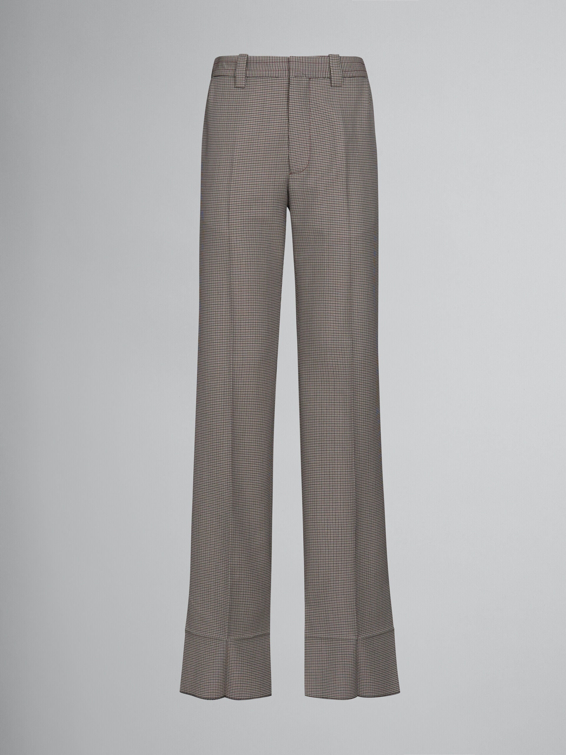 MARNI WOMEN'S GRAY CHECKERED WIDE-LEG TROUSERS